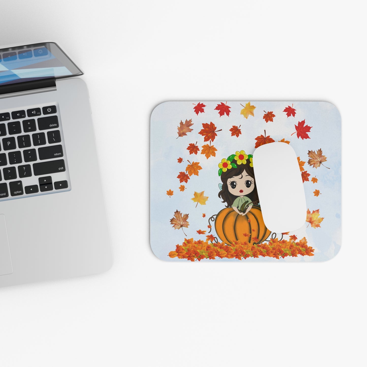 Autumn Fairy Mouse Pad, Fall Desk Decor, Cute Mouse Mat, Gifts for Her, Office Accessories, Seasonal Home Decor /'