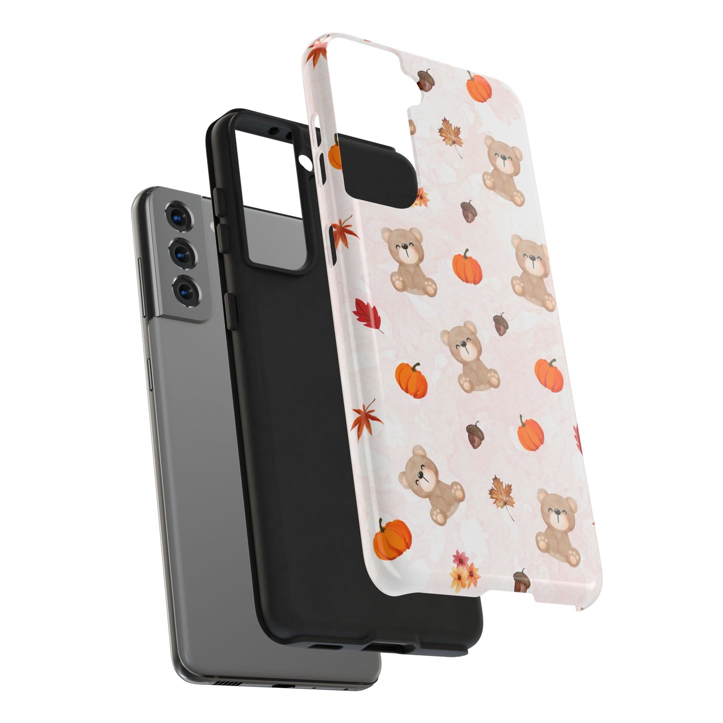 Autumn Bear Phone Cases, Cute Fall Cell Phone Covers, Pumpkin Bear iPhone Case, Seasonal Tech Accessories, Gift for Bear Lovers
