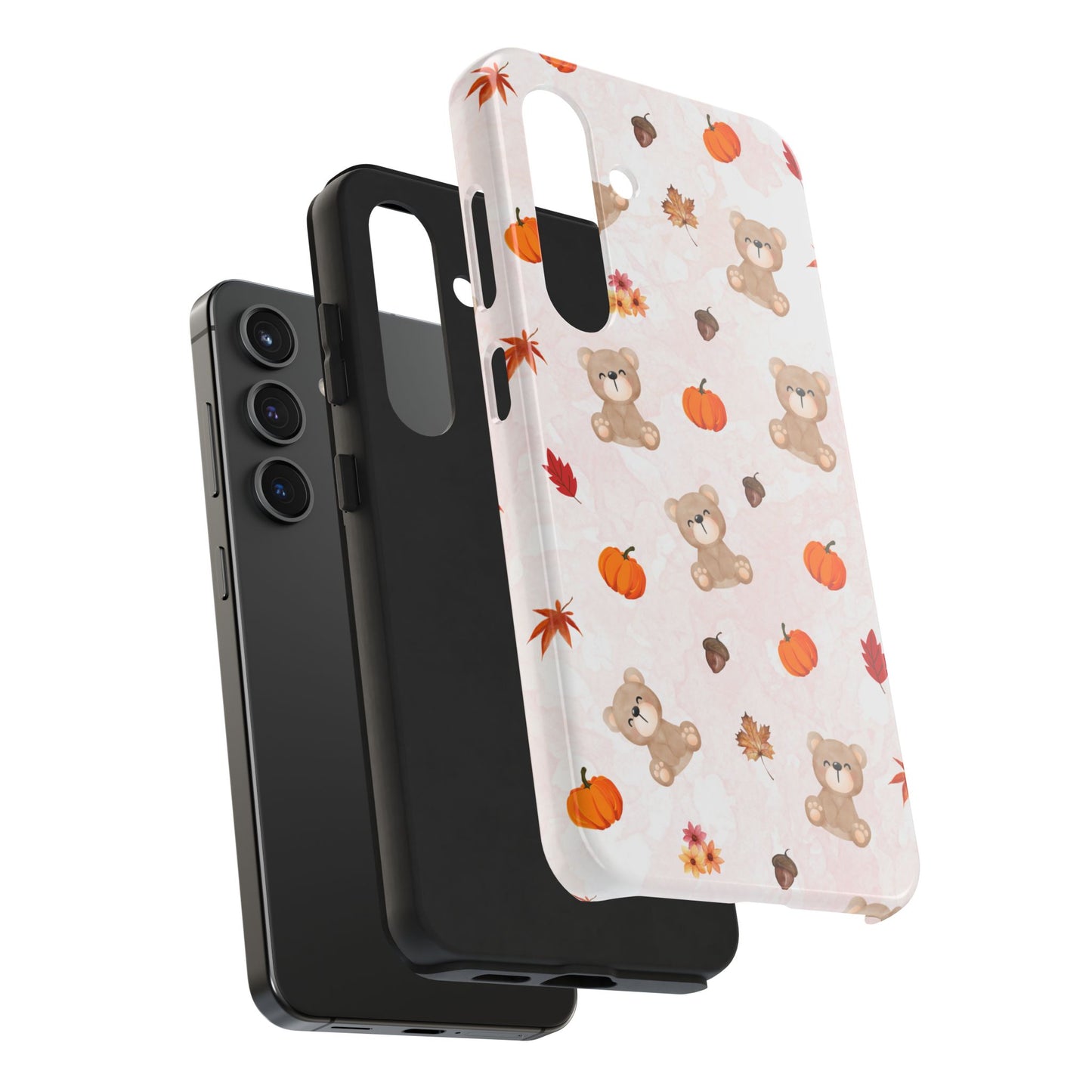 Autumn Bear Phone Cases, Cute Fall Cell Phone Covers, Pumpkin Bear iPhone Case, Seasonal Tech Accessories, Gift for Bear Lovers