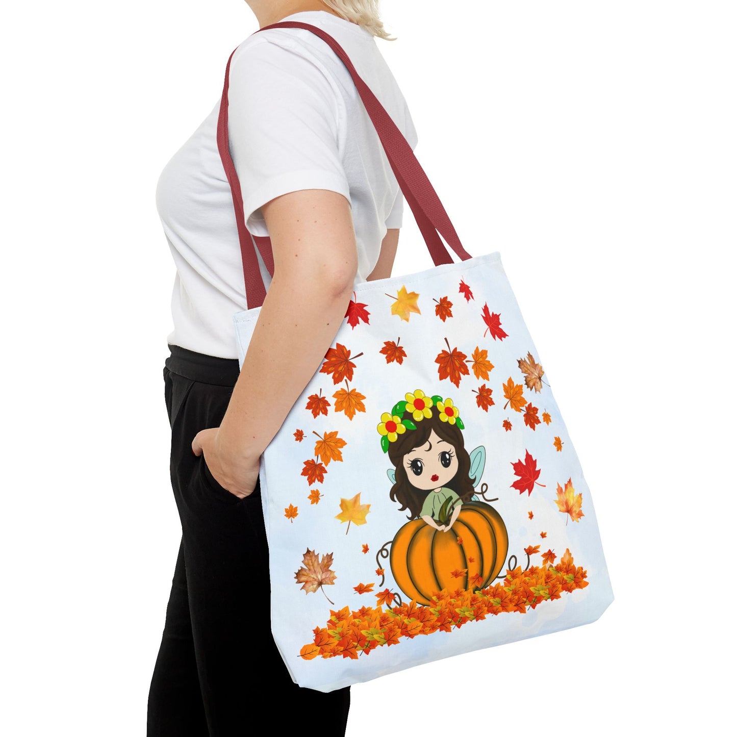 Autumn Fairy Tote Bag, Cute Fall Bag, Pumpkin Goddess Tote, Seasonal Shopping Bag, Gift for Halloween, Eco-Friendly Tote