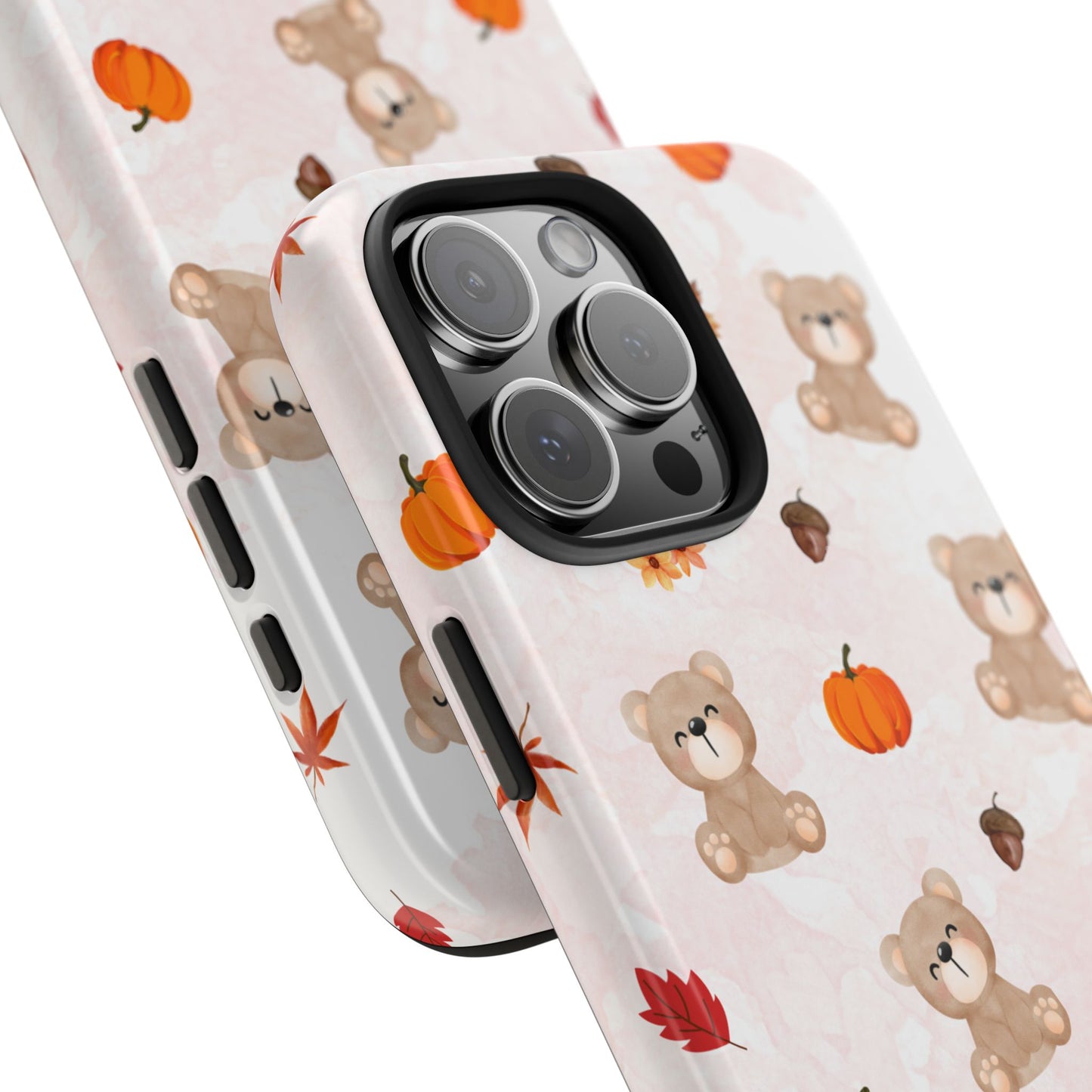Autumn Bear Phone Cases, Cute Fall Cell Phone Covers, Pumpkin Bear iPhone Case, Seasonal Tech Accessories, Gift for Bear Lovers