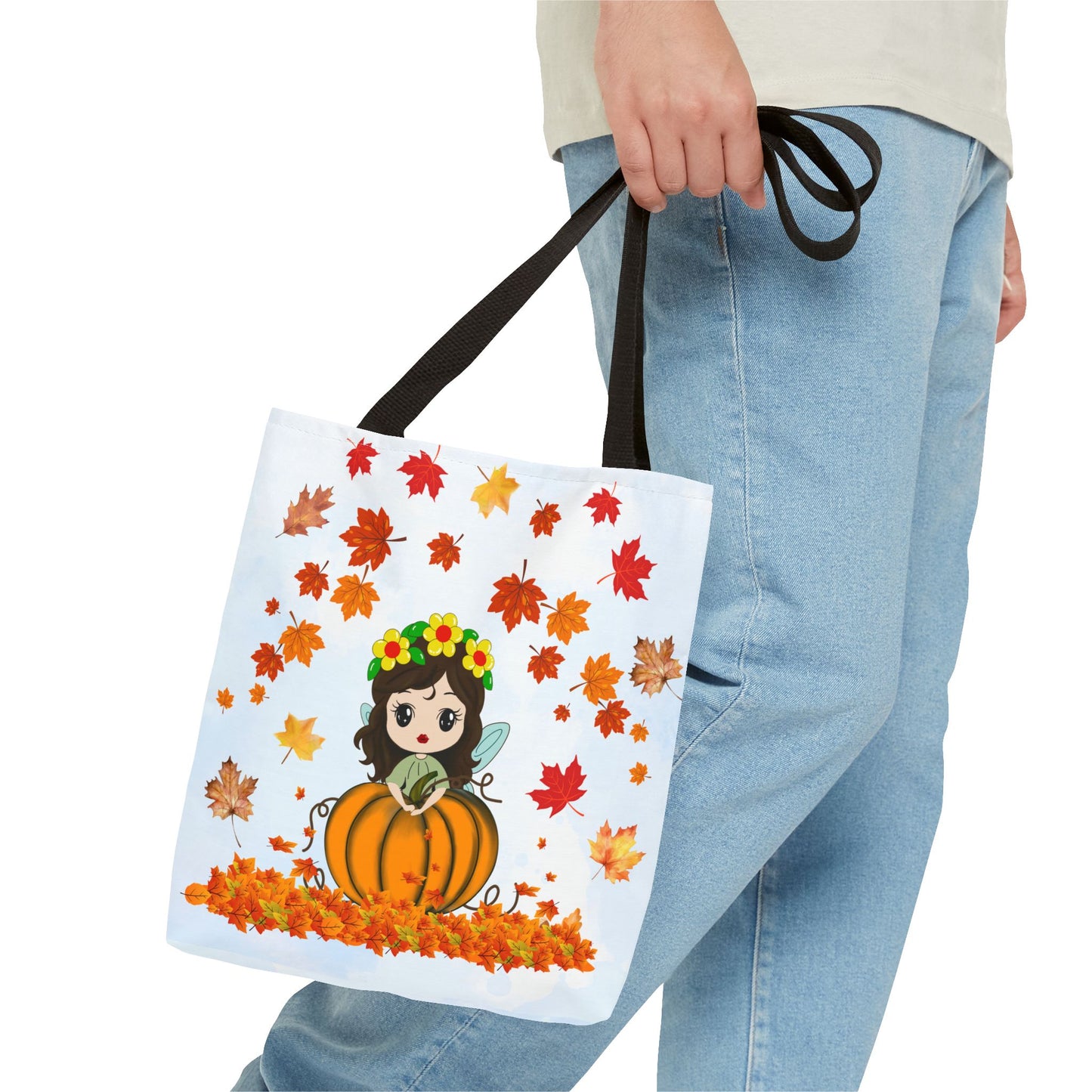 Autumn Fairy Tote Bag, Cute Fall Bag, Pumpkin Goddess Tote, Seasonal Shopping Bag, Gift for Halloween, Eco-Friendly Tote