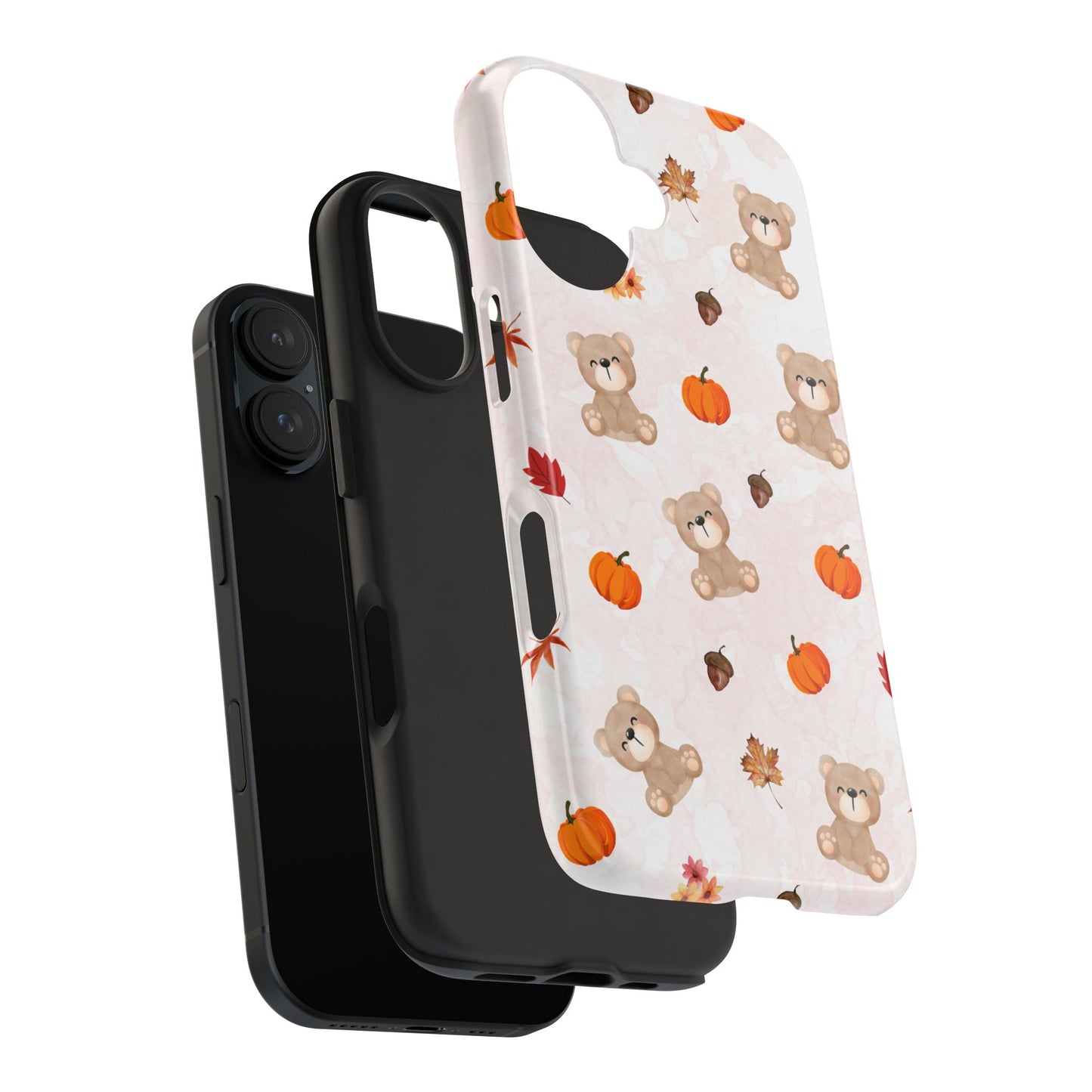 Autumn Bear Phone Cases, Cute Fall Cell Phone Covers, Pumpkin Bear iPhone Case, Seasonal Tech Accessories, Gift for Bear Lovers