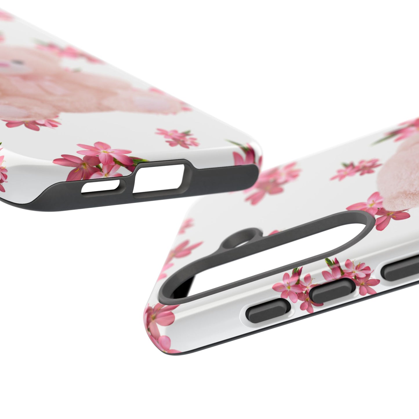Cute Teddy Bear Phone Case, Floral Phone Cover, Gift for Kids, Teenagers, Birthday, Cute Accessories, Tough Cases