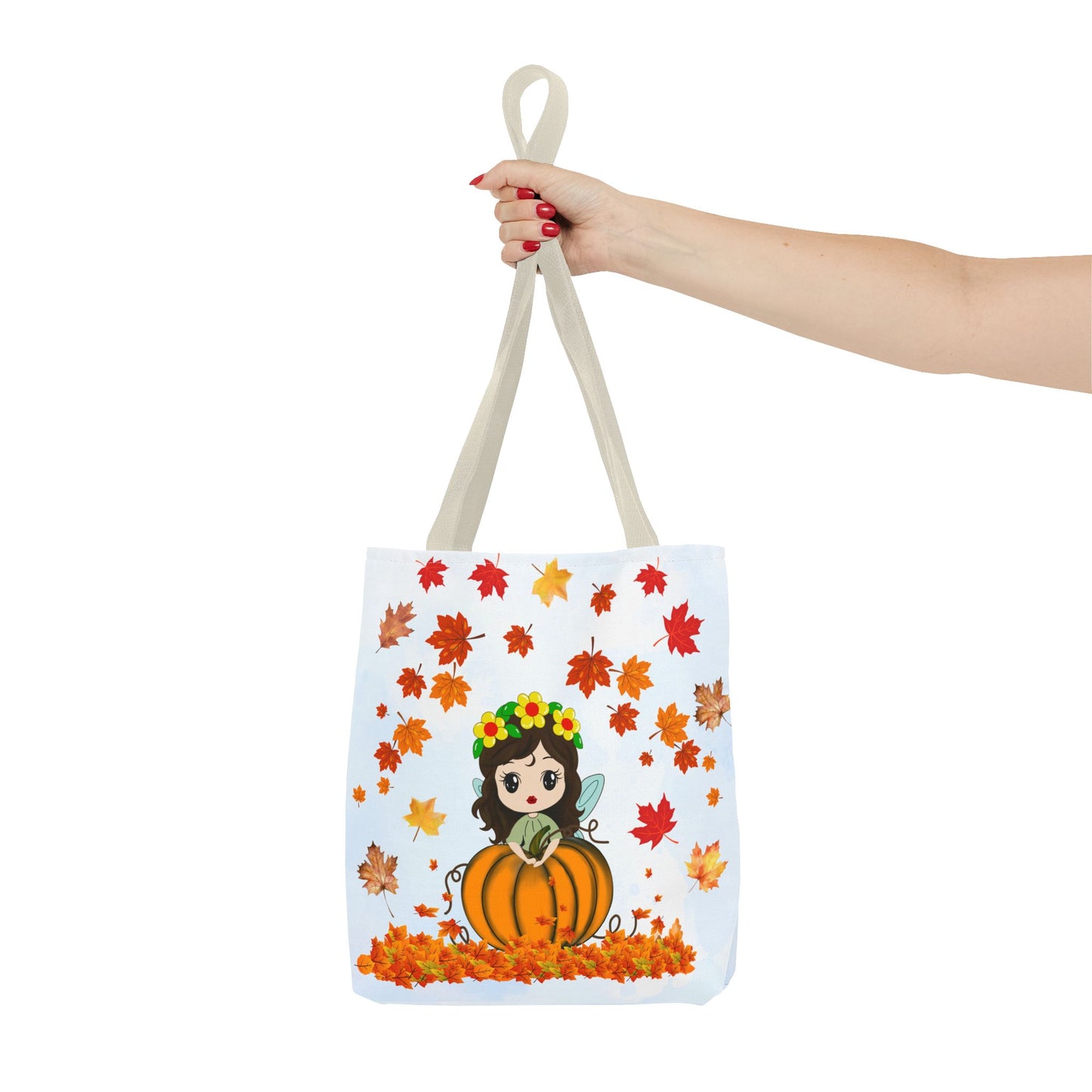 Autumn Fairy Tote Bag, Cute Fall Bag, Pumpkin Goddess Tote, Seasonal Shopping Bag, Gift for Halloween, Eco-Friendly Tote