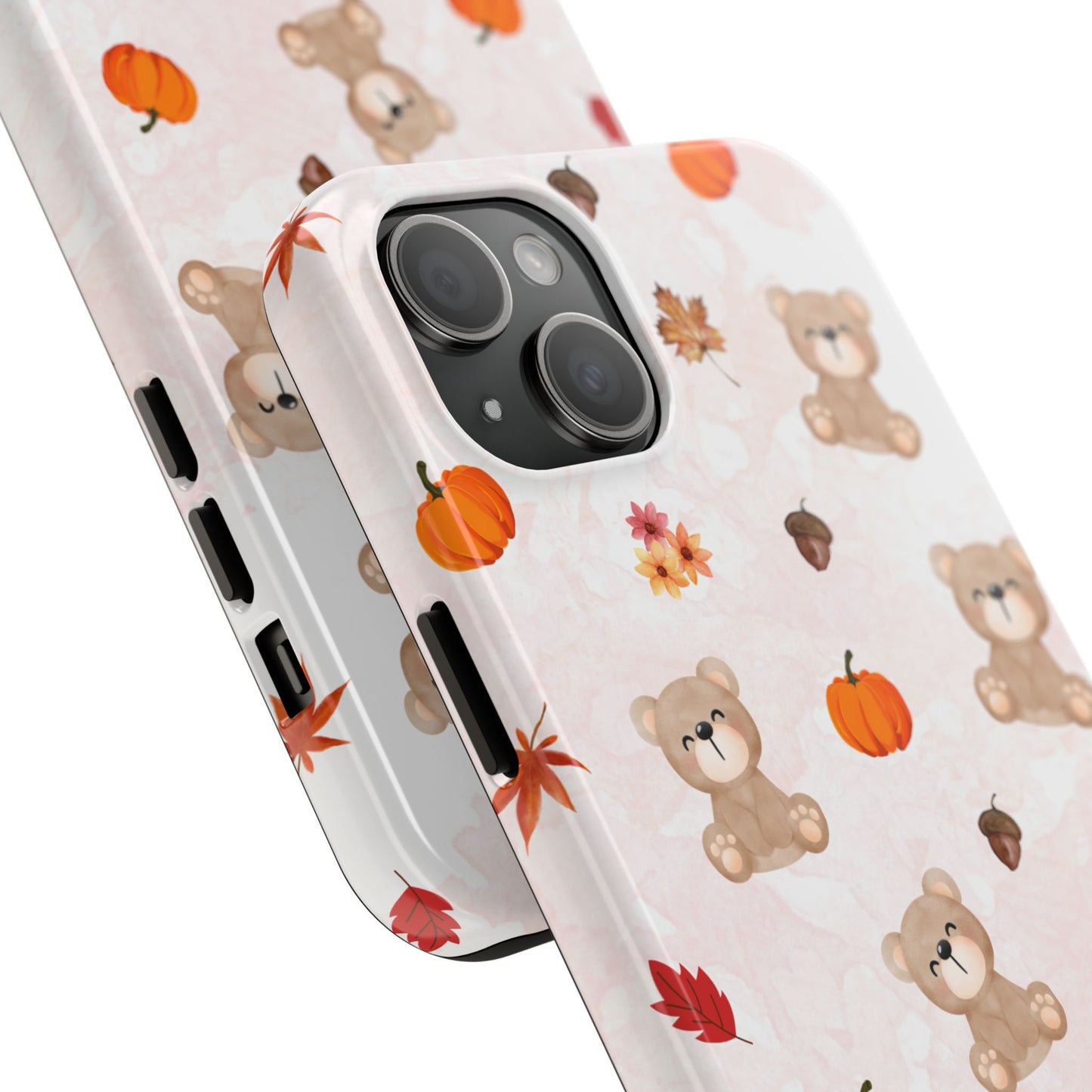Autumn Bear Phone Cases, Cute Fall Cell Phone Covers, Pumpkin Bear iPhone Case, Seasonal Tech Accessories, Gift for Bear Lovers