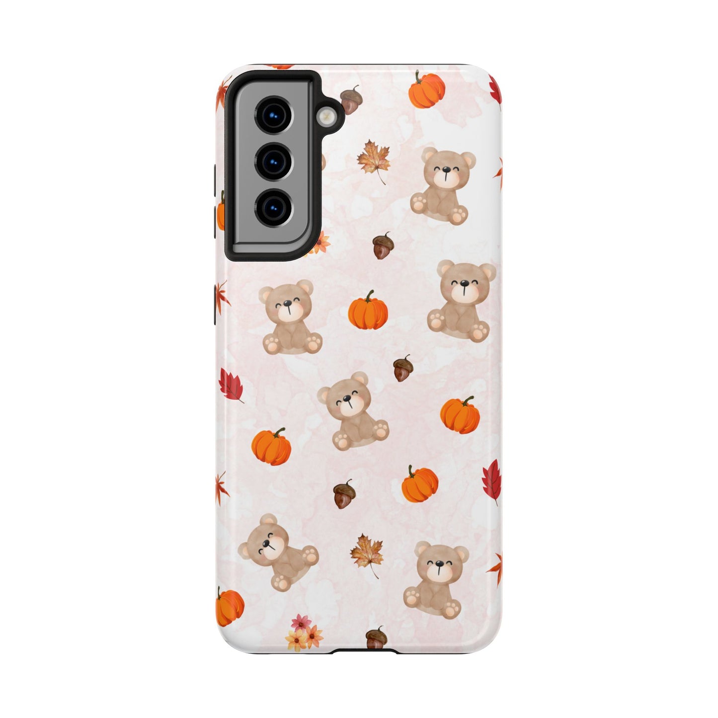 Autumn Bear Phone Cases, Cute Fall Cell Phone Covers, Pumpkin Bear iPhone Case, Seasonal Tech Accessories, Gift for Bear Lovers