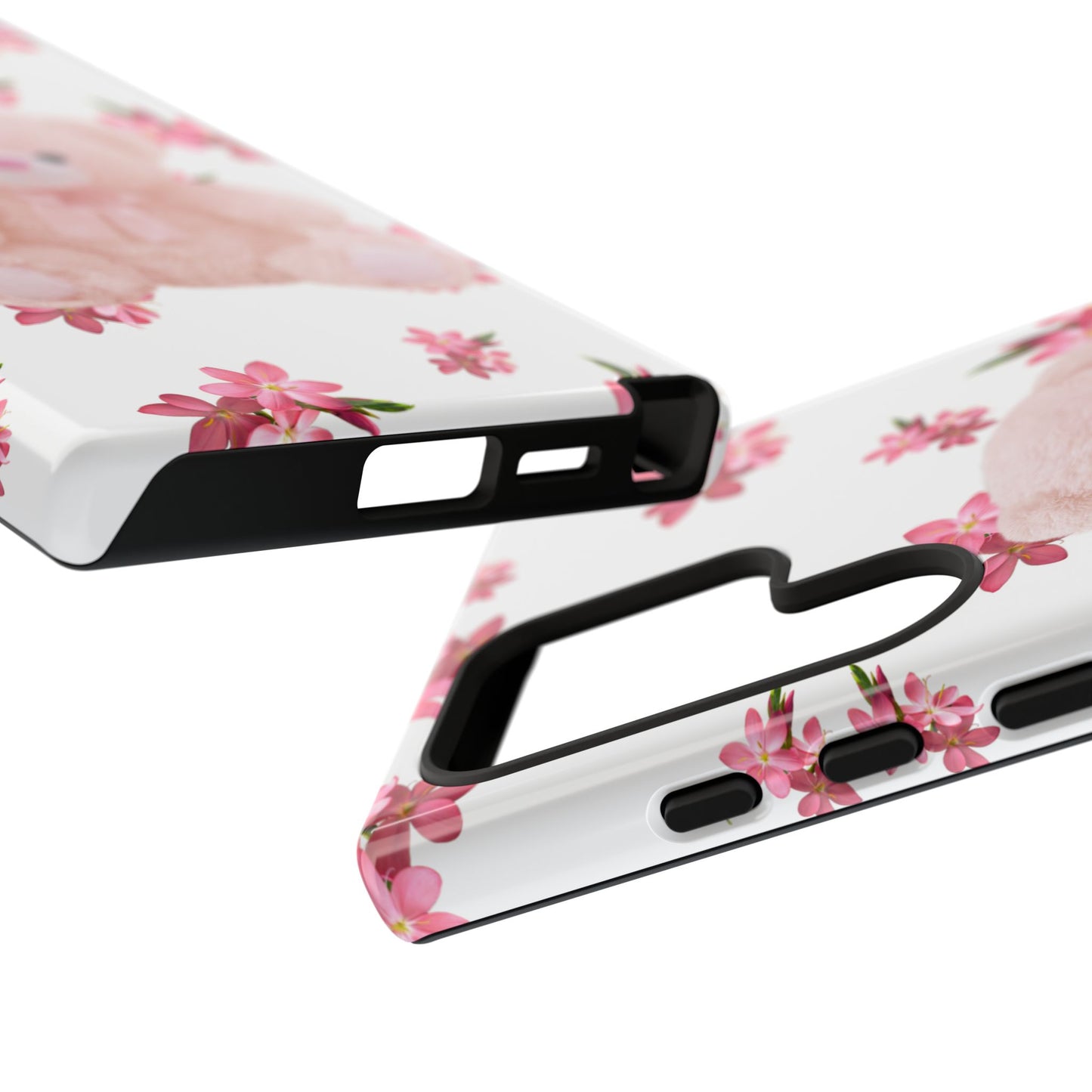 Cute Teddy Bear Phone Case, Floral Phone Cover, Gift for Kids, Teenagers, Birthday, Cute Accessories, Tough Cases