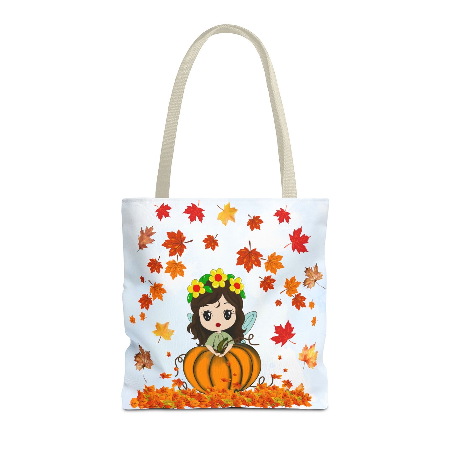 Autumn Fairy Tote Bag, Cute Fall Bag, Pumpkin Goddess Tote, Seasonal Shopping Bag, Gift for Halloween, Eco-Friendly Tote