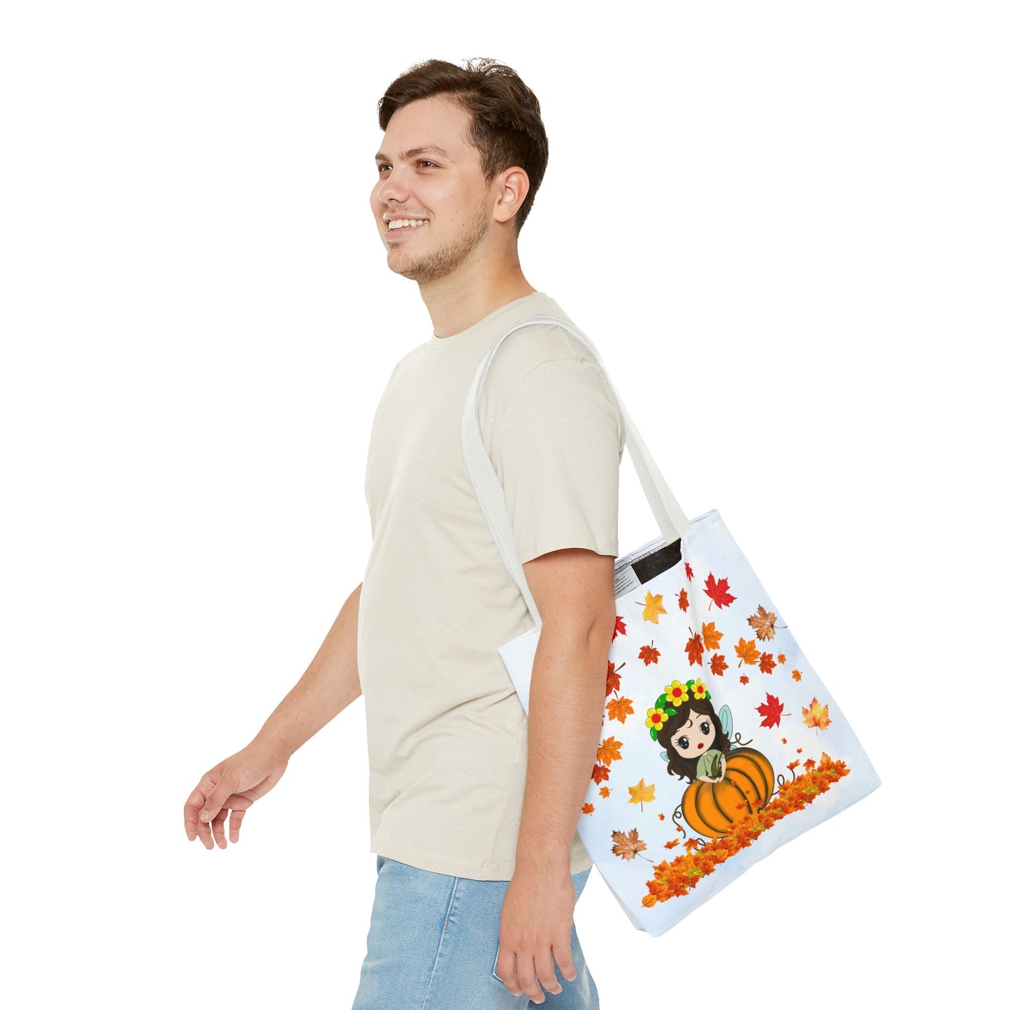 Autumn Fairy Tote Bag, Cute Fall Bag, Pumpkin Goddess Tote, Seasonal Shopping Bag, Gift for Halloween, Eco-Friendly Tote