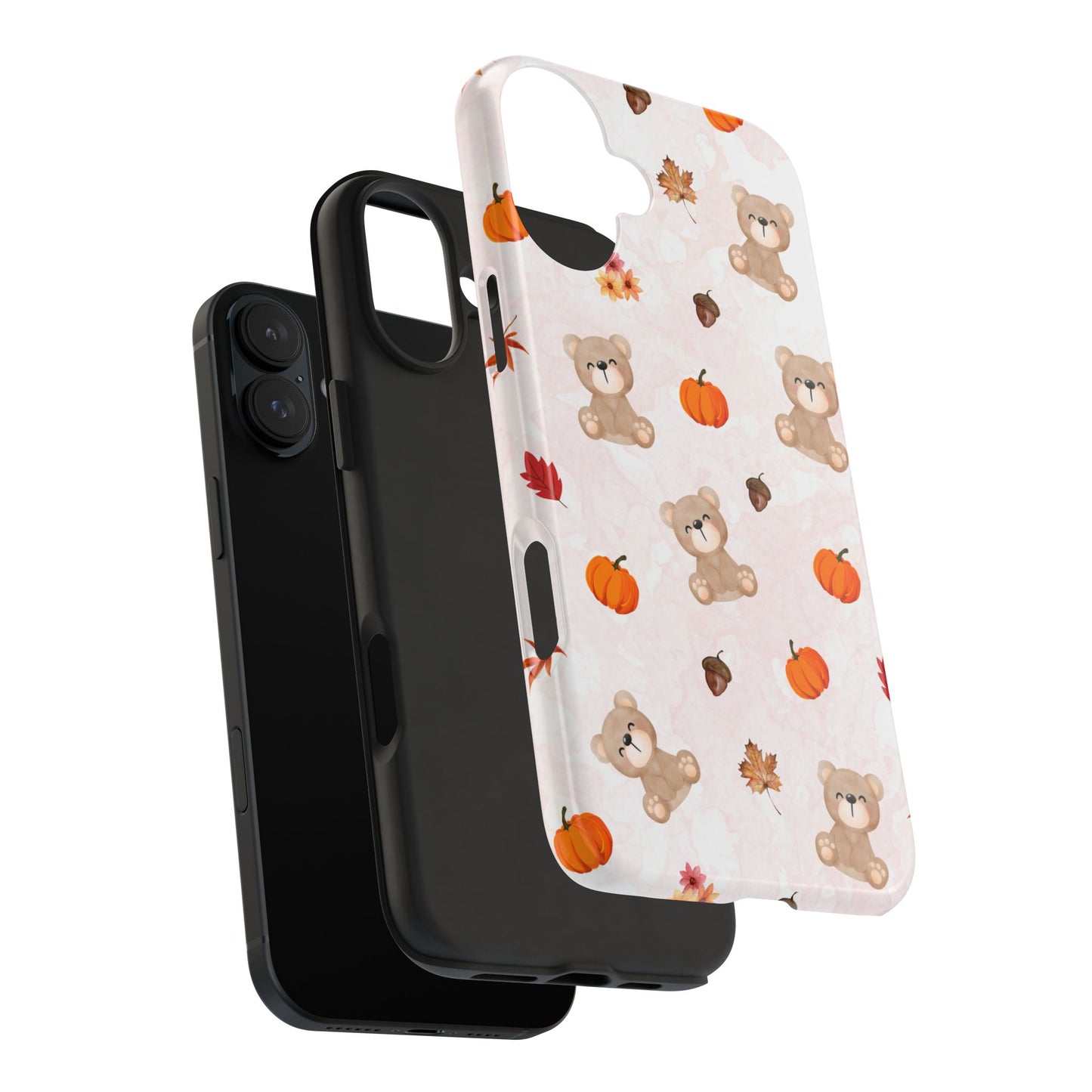 Autumn Bear Phone Cases, Cute Fall Cell Phone Covers, Pumpkin Bear iPhone Case, Seasonal Tech Accessories, Gift for Bear Lovers