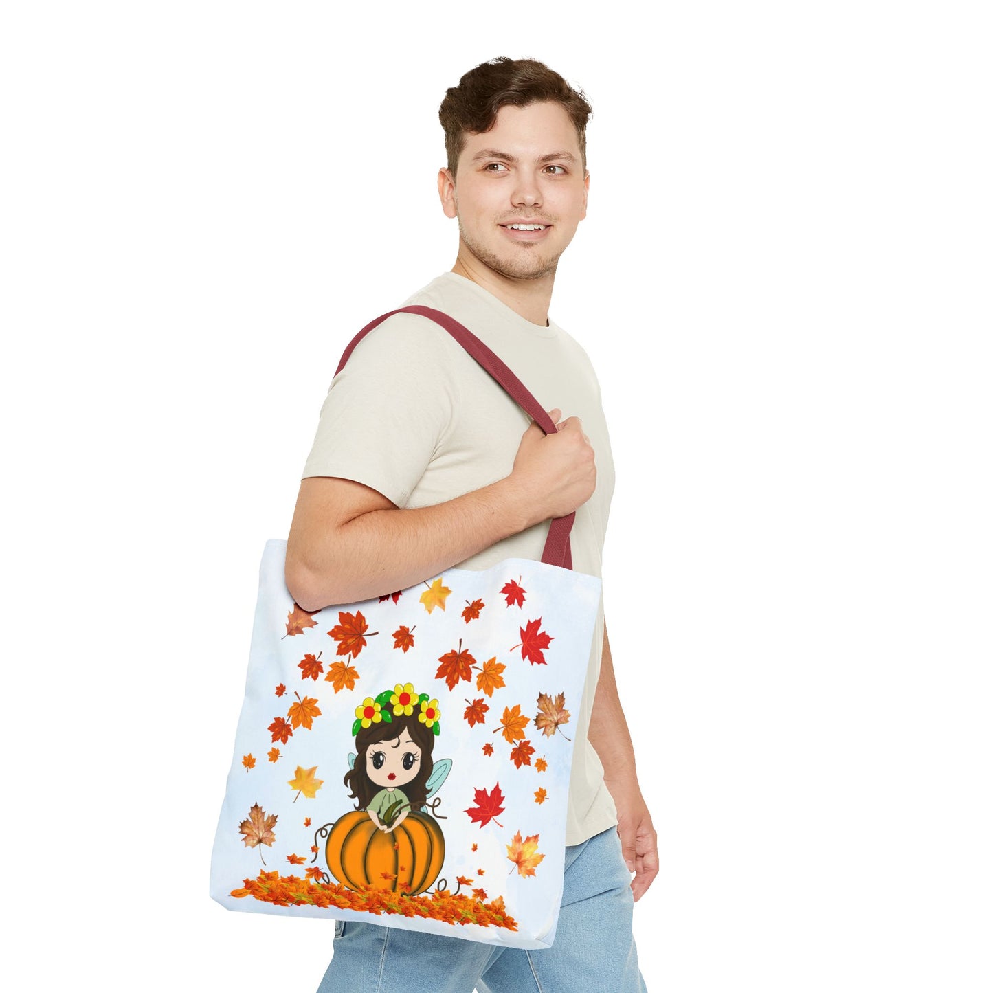 Autumn Fairy Tote Bag, Cute Fall Bag, Pumpkin Goddess Tote, Seasonal Shopping Bag, Gift for Halloween, Eco-Friendly Tote