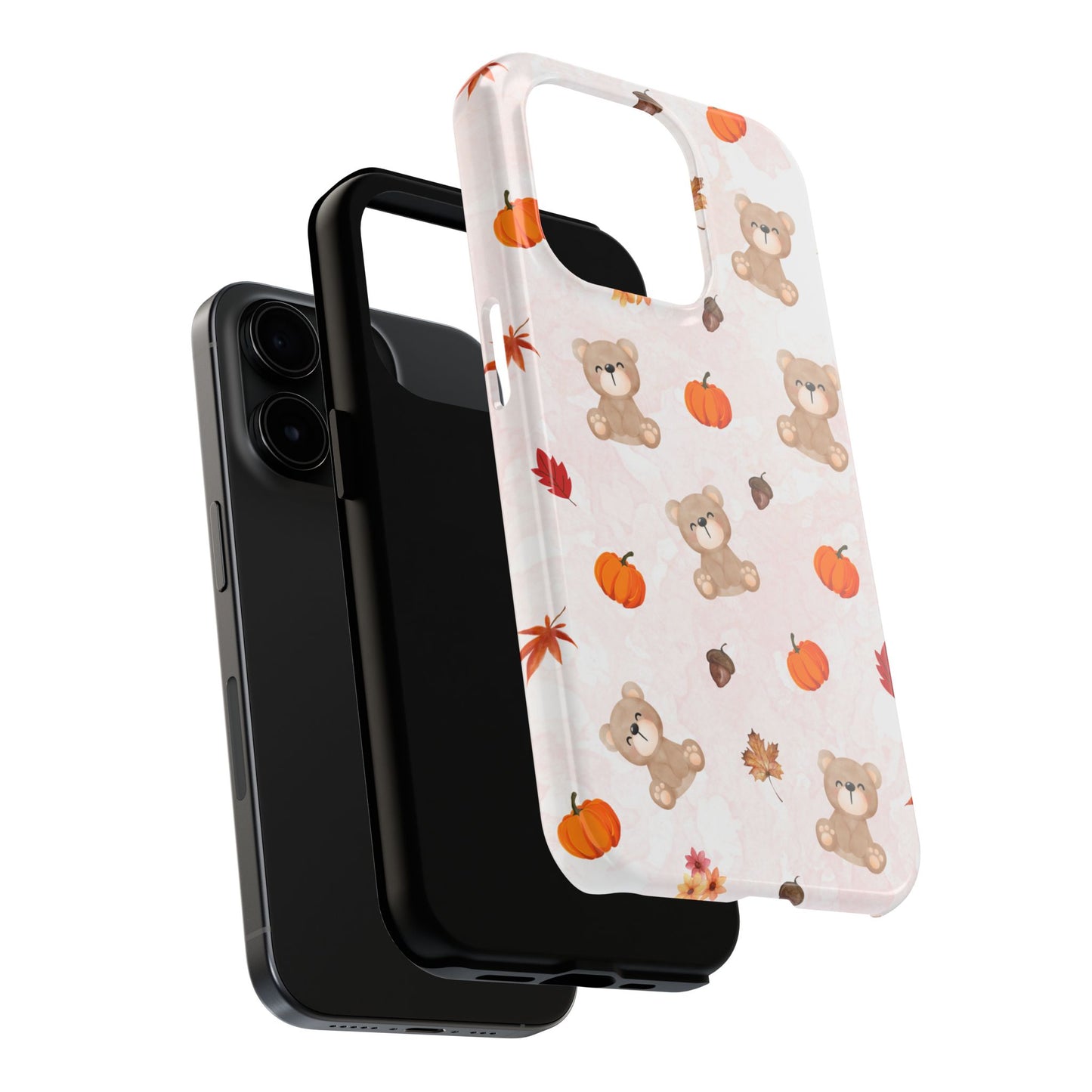 Autumn Bear Phone Cases, Cute Fall Cell Phone Covers, Pumpkin Bear iPhone Case, Seasonal Tech Accessories, Gift for Bear Lovers