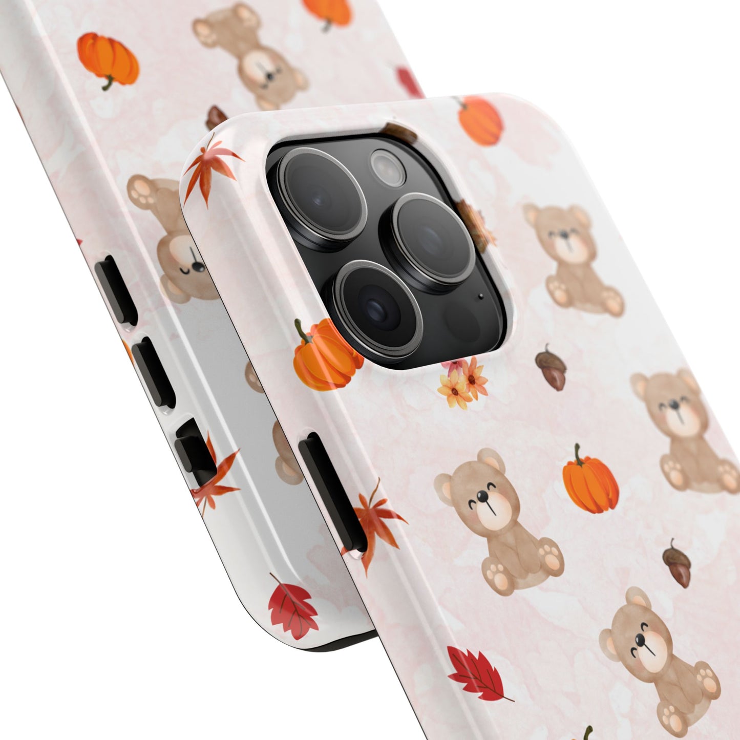 Autumn Bear Phone Cases, Cute Fall Cell Phone Covers, Pumpkin Bear iPhone Case, Seasonal Tech Accessories, Gift for Bear Lovers