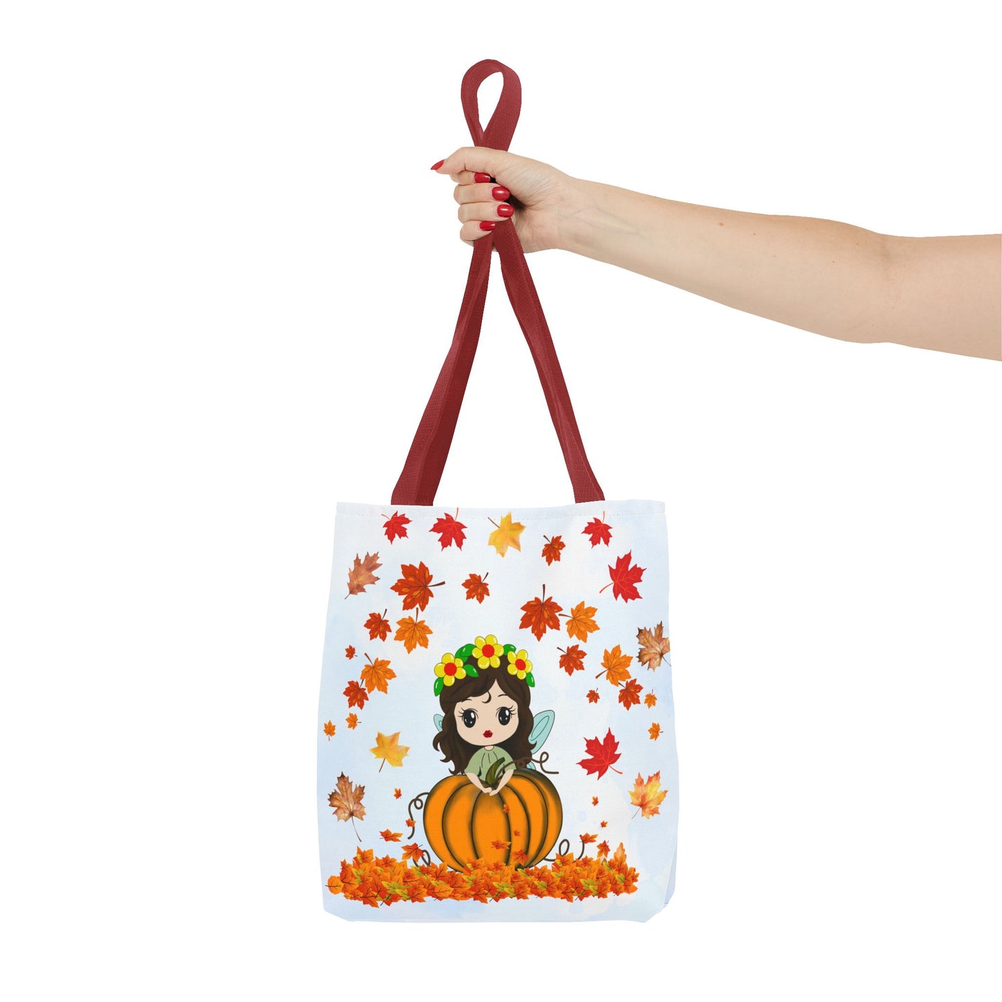 Autumn Fairy Tote Bag, Cute Fall Bag, Pumpkin Goddess Tote, Seasonal Shopping Bag, Gift for Halloween, Eco-Friendly Tote
