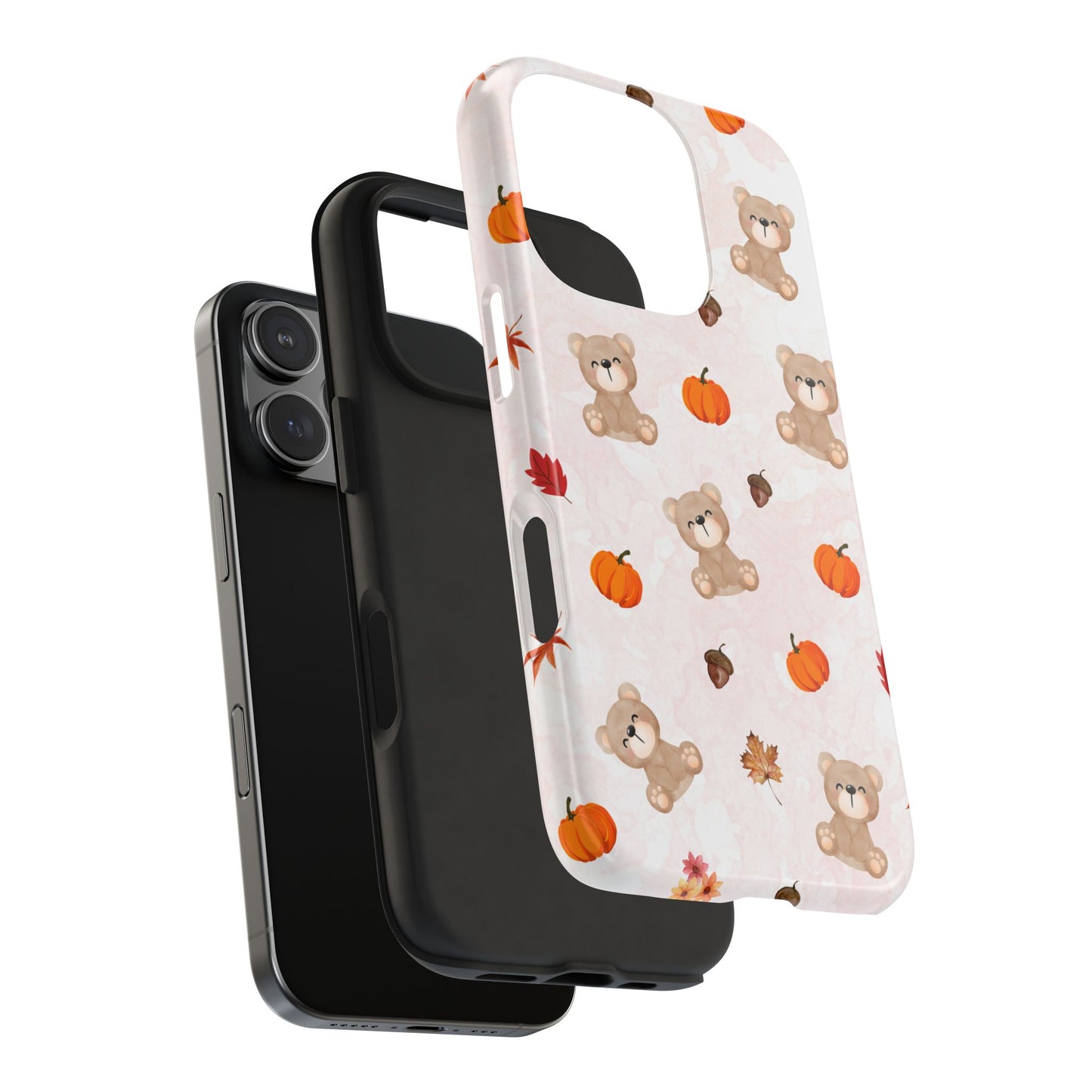 Autumn Bear Phone Cases, Cute Fall Cell Phone Covers, Pumpkin Bear iPhone Case, Seasonal Tech Accessories, Gift for Bear Lovers