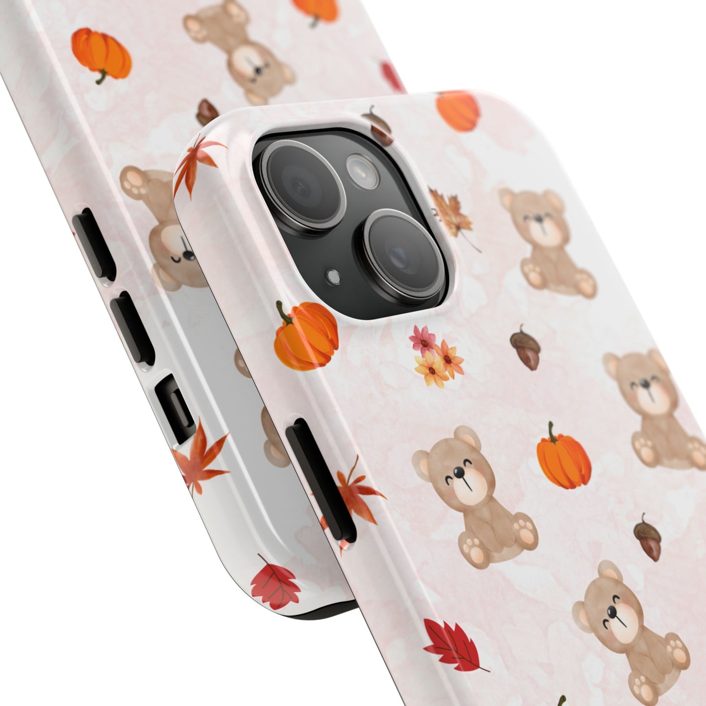 Autumn Bear Phone Cases, Cute Fall Cell Phone Covers, Pumpkin Bear iPhone Case, Seasonal Tech Accessories, Gift for Bear Lovers