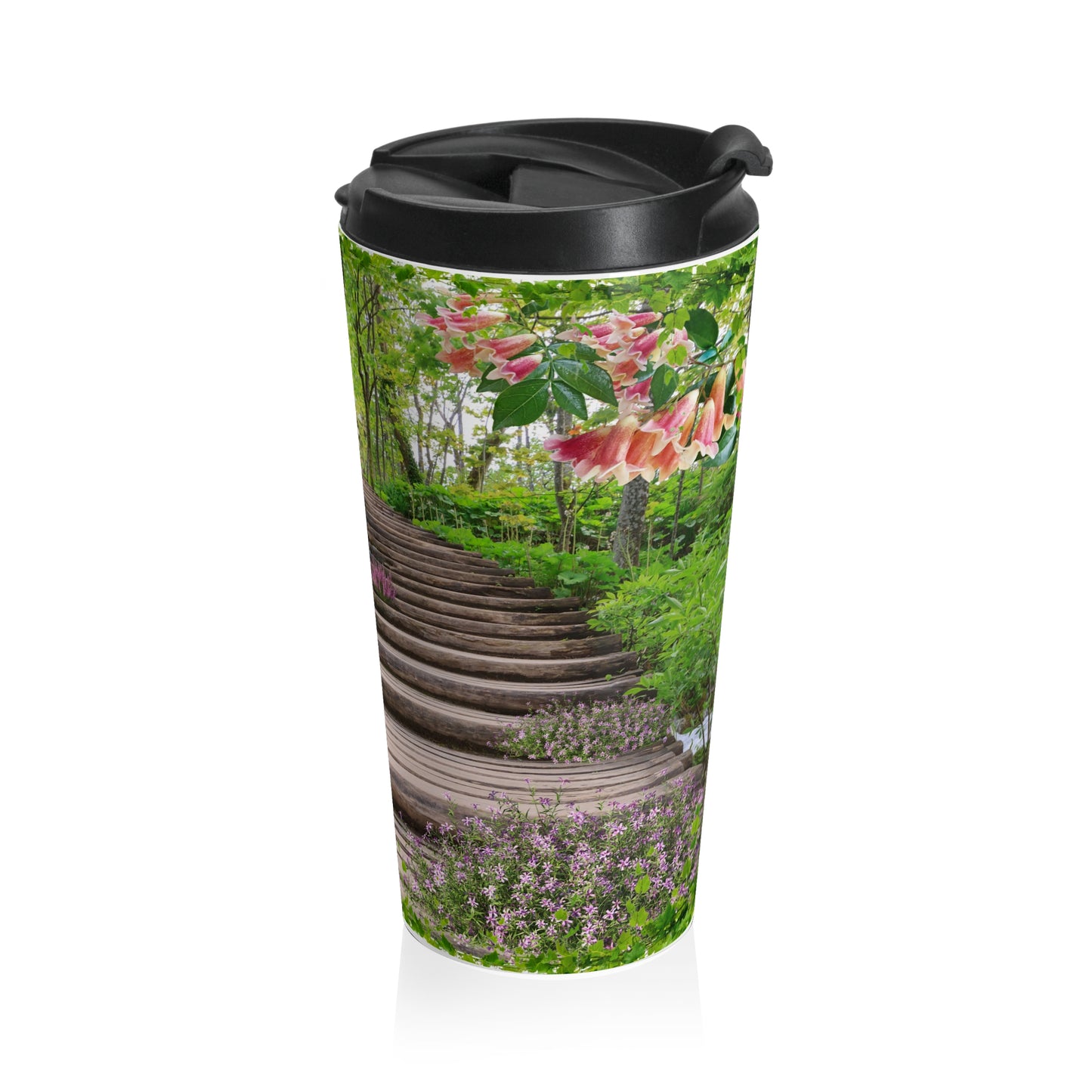 Nature-Inspired Travel Mug - Floral Coffee Cup, Eco-Friendly Mug, Perfect for Garden Lovers, Travel Companion, Gift for Nature Enthusiasts