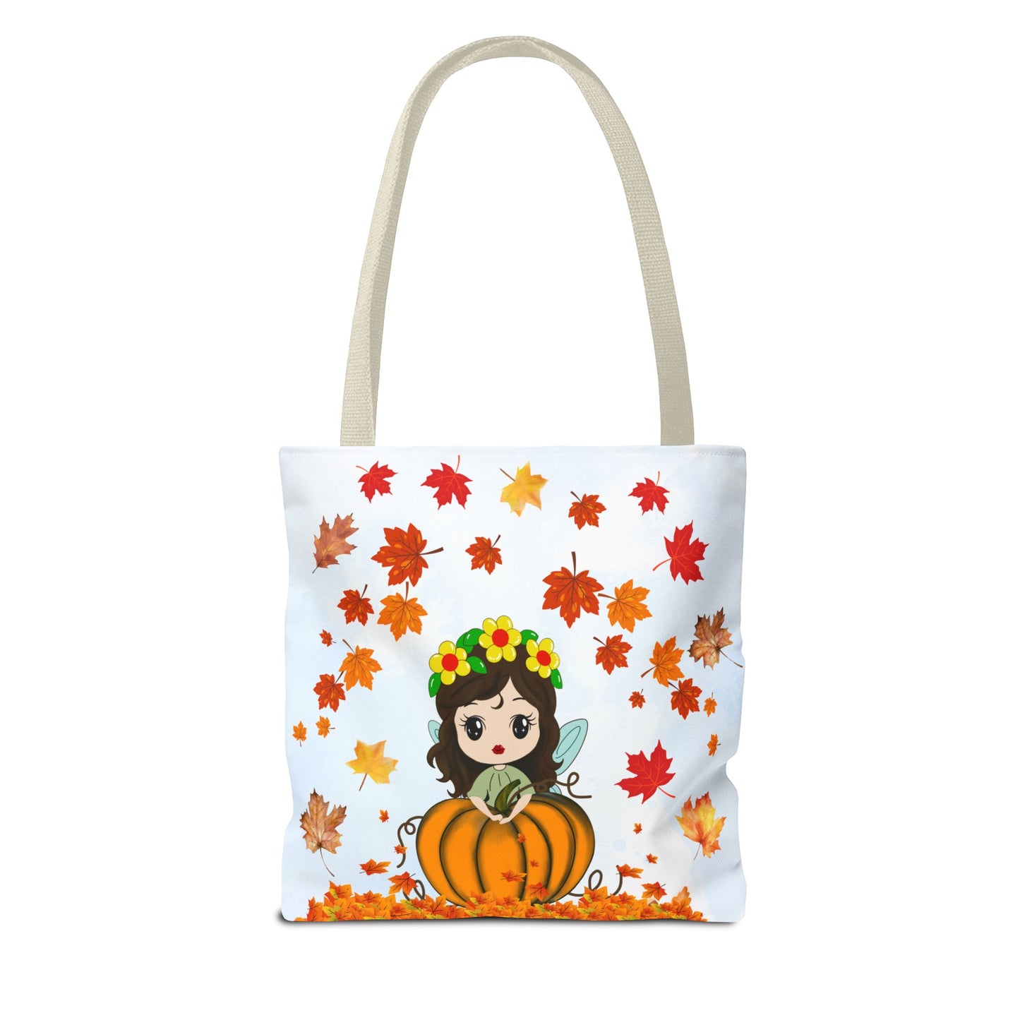 Autumn Fairy Tote Bag, Cute Fall Bag, Pumpkin Goddess Tote, Seasonal Shopping Bag, Gift for Halloween, Eco-Friendly Tote
