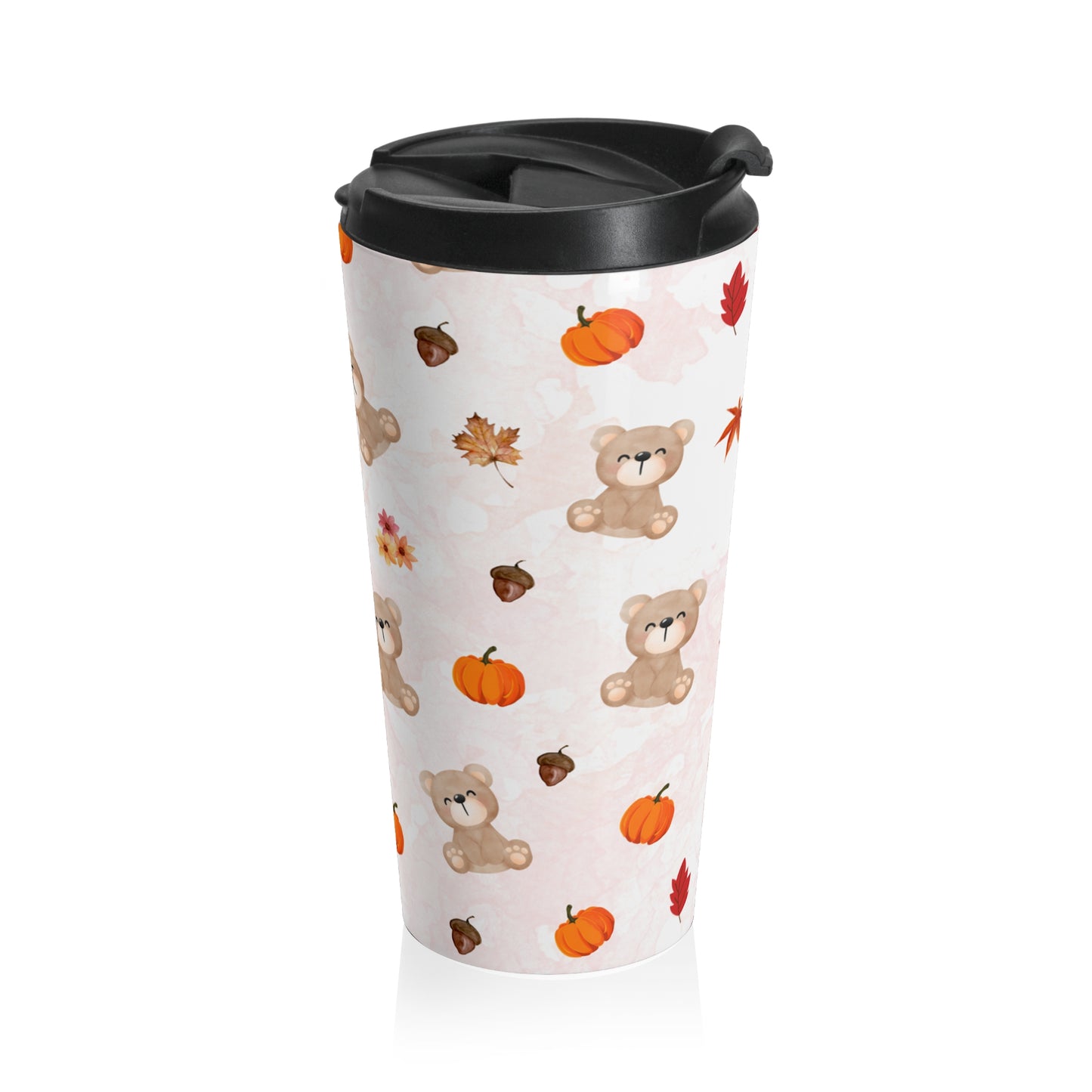 Autumn Bear Travel Mug - Cute Seasonal Hot Drink Cup, Fall Coffee Mug, Eco-Friendly Travel Tumbler, Thanksgiving Gift