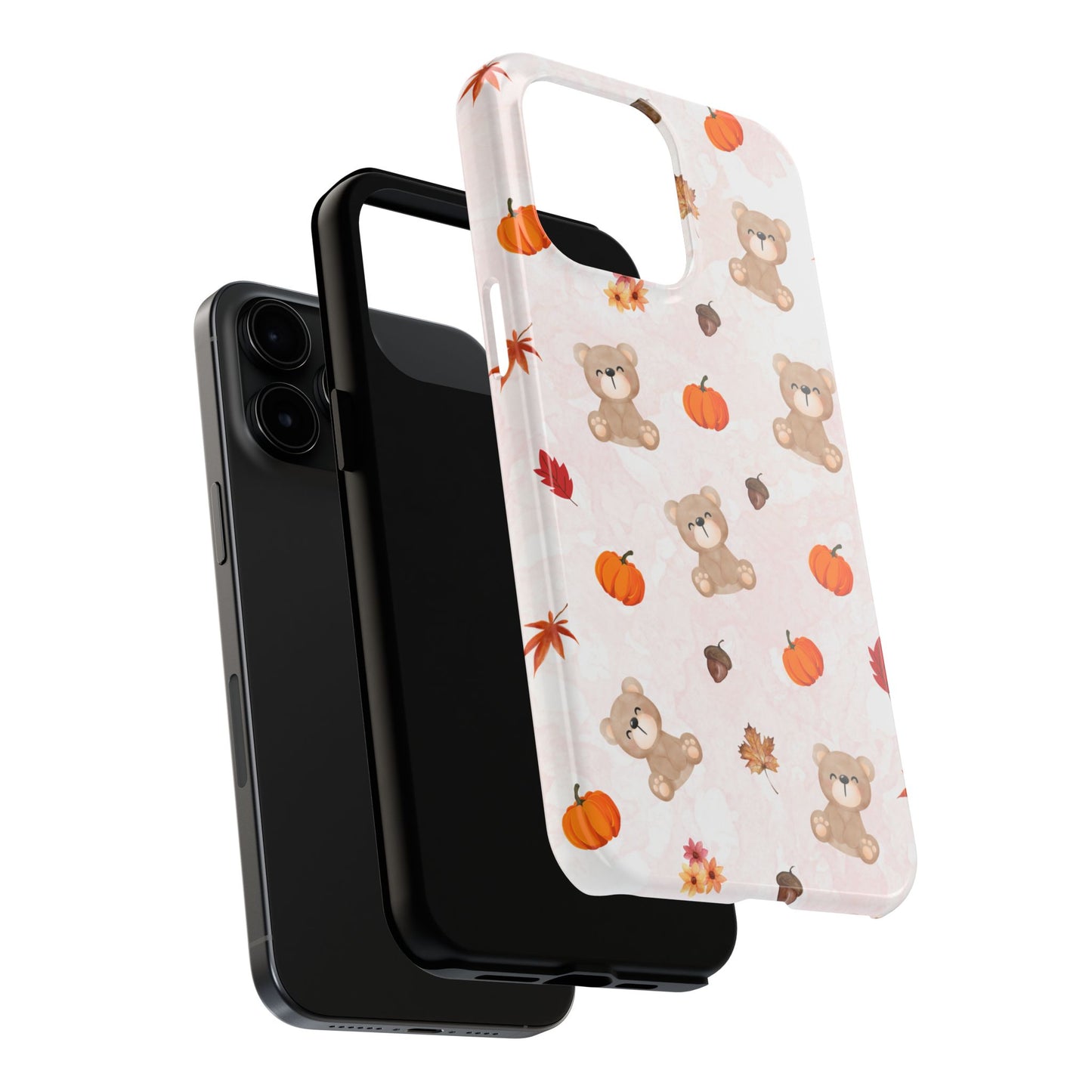 Autumn Bear Phone Cases, Cute Fall Cell Phone Covers, Pumpkin Bear iPhone Case, Seasonal Tech Accessories, Gift for Bear Lovers
