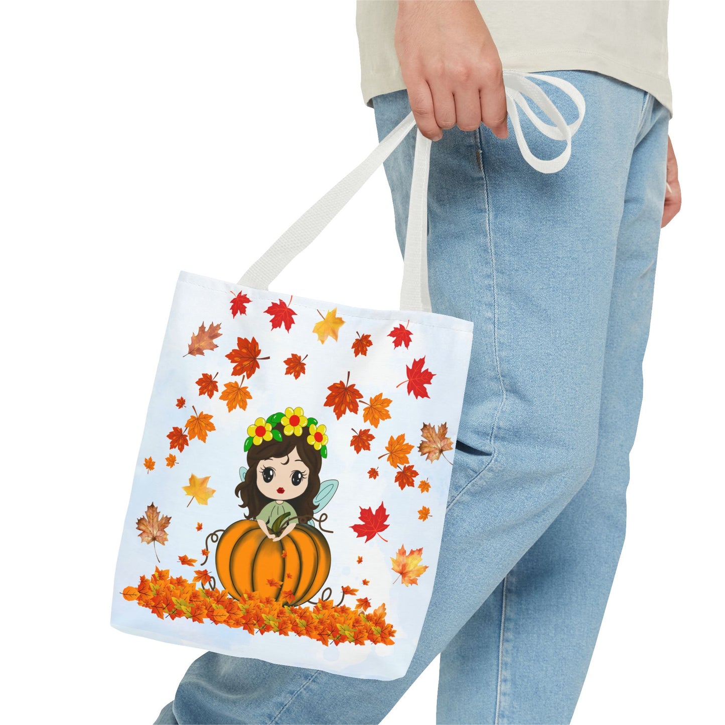 Autumn Fairy Tote Bag, Cute Fall Bag, Pumpkin Goddess Tote, Seasonal Shopping Bag, Gift for Halloween, Eco-Friendly Tote