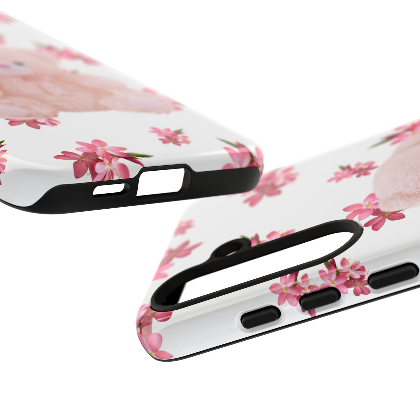 Cute Teddy Bear Phone Case, Floral Phone Cover, Gift for Kids, Teenagers, Birthday, Cute Accessories, Tough Cases