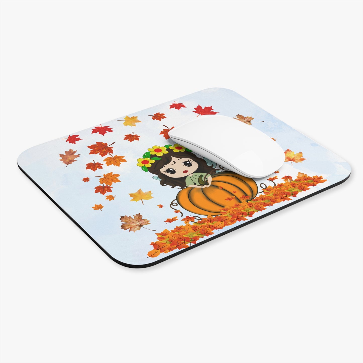 Autumn Fairy Mouse Pad, Fall Desk Decor, Cute Mouse Mat, Gifts for Her, Office Accessories, Seasonal Home Decor /'