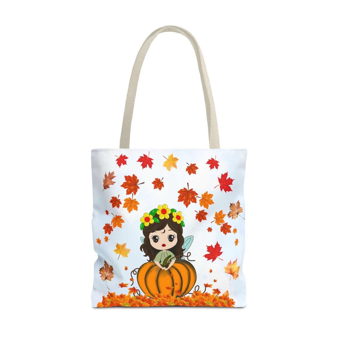 Autumn Fairy Tote Bag, Cute Fall Bag, Pumpkin Goddess Tote, Seasonal Shopping Bag, Gift for Halloween, Eco-Friendly Tote