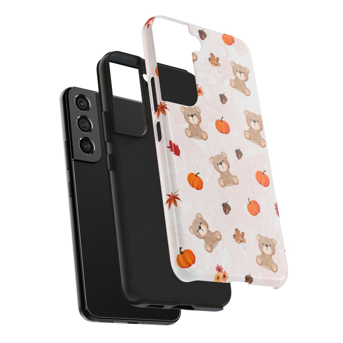 Autumn Bear Phone Cases, Cute Fall Cell Phone Covers, Pumpkin Bear iPhone Case, Seasonal Tech Accessories, Gift for Bear Lovers