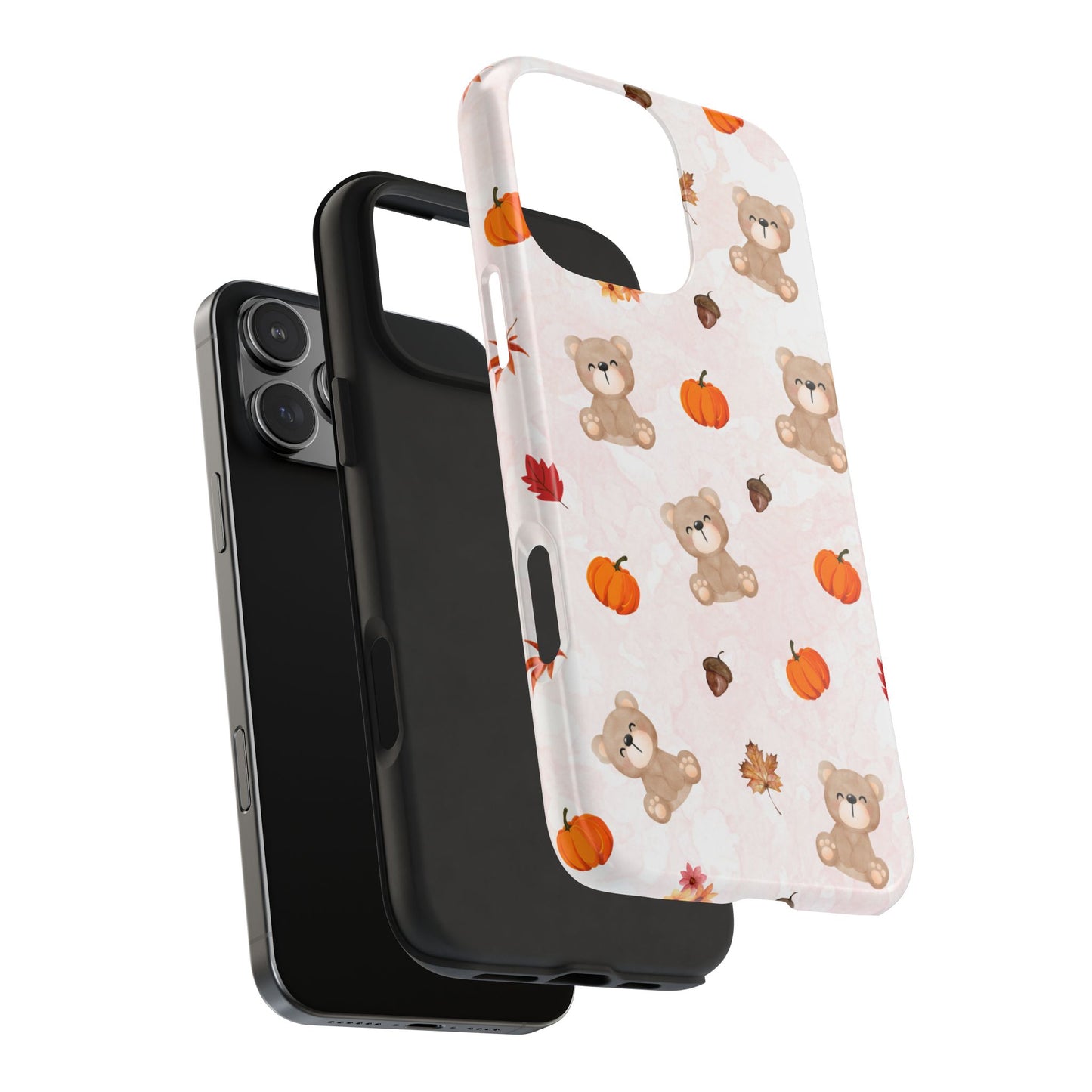 Autumn Bear Phone Cases, Cute Fall Cell Phone Covers, Pumpkin Bear iPhone Case, Seasonal Tech Accessories, Gift for Bear Lovers