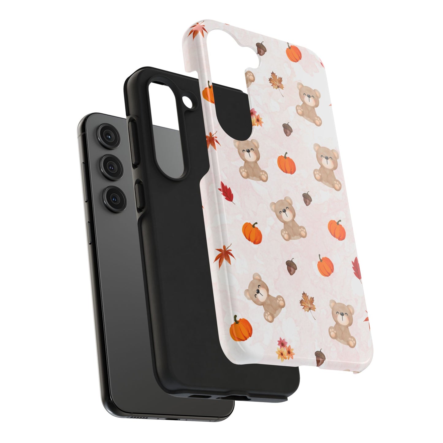 Autumn Bear Phone Cases, Cute Fall Cell Phone Covers, Pumpkin Bear iPhone Case, Seasonal Tech Accessories, Gift for Bear Lovers
