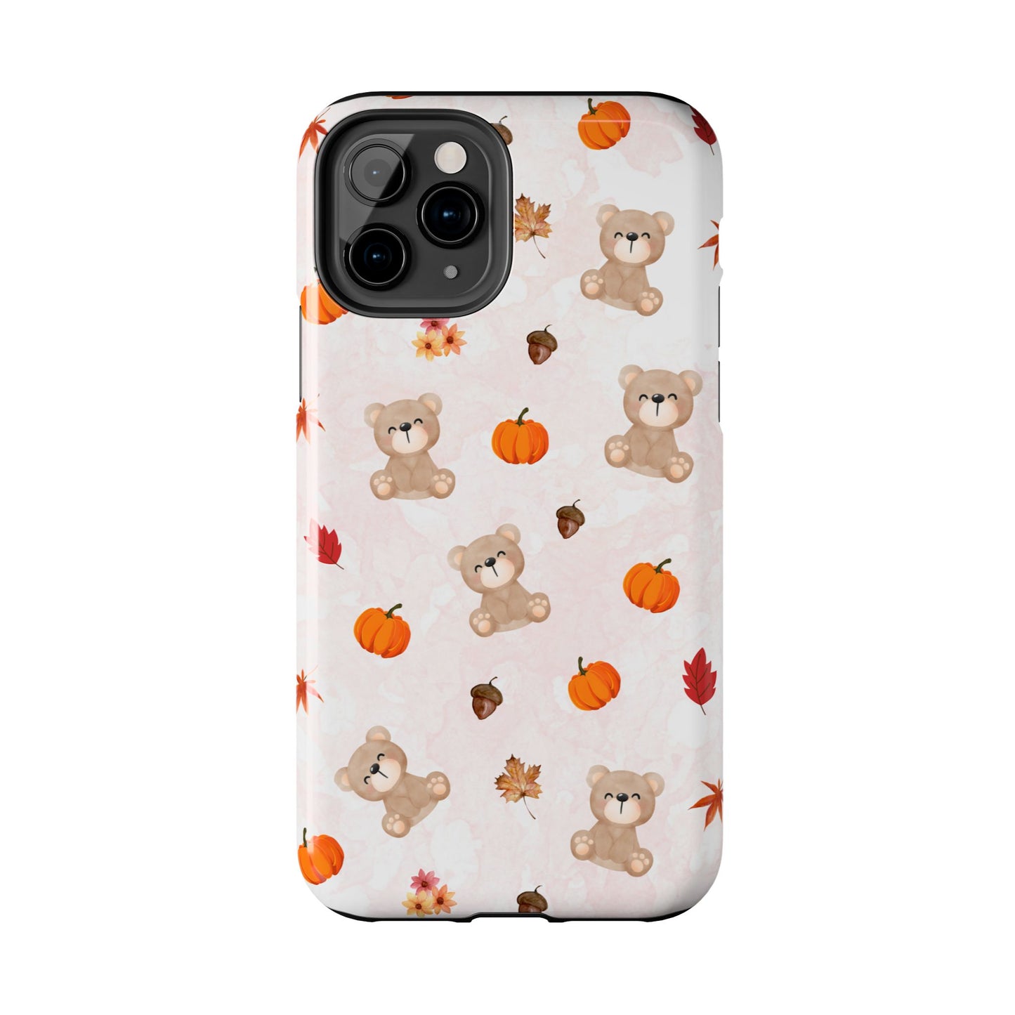 Autumn Bear Phone Cases, Cute Fall Cell Phone Covers, Pumpkin Bear iPhone Case, Seasonal Tech Accessories, Gift for Bear Lovers