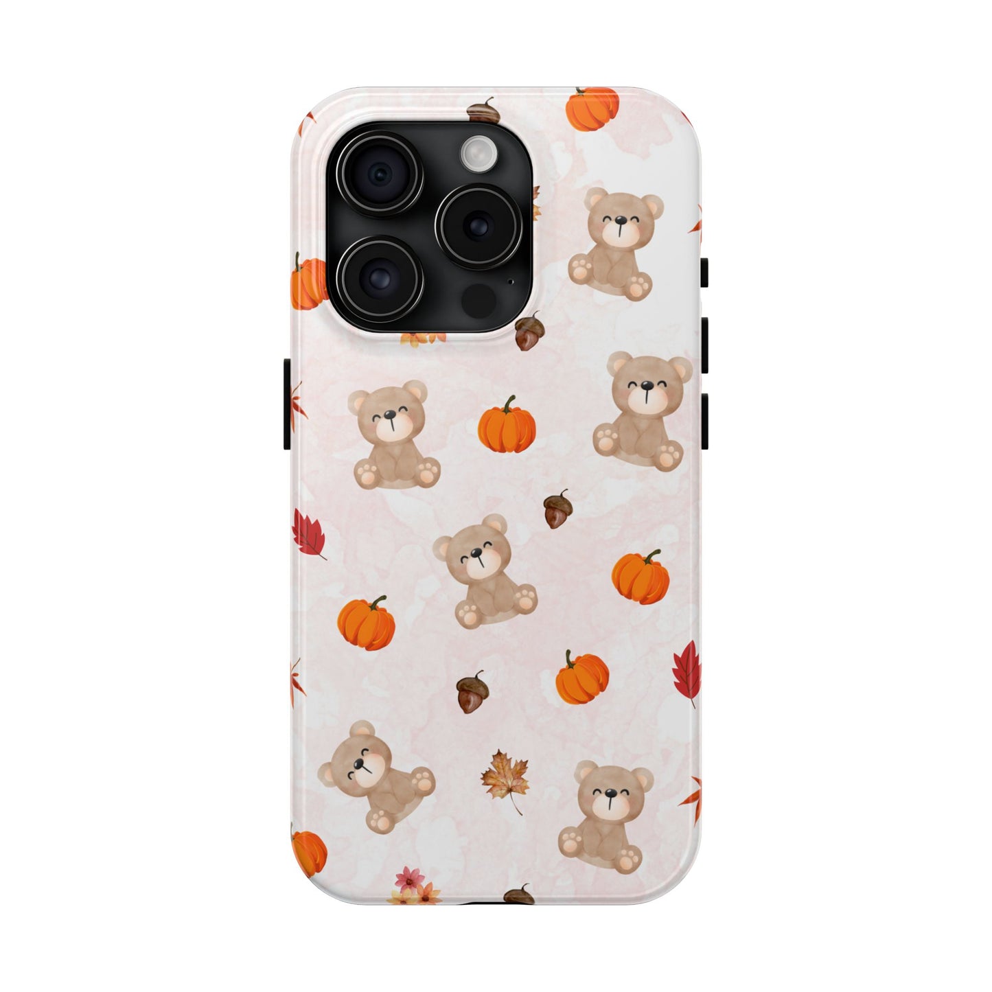 Autumn Bear Phone Cases, Cute Fall Cell Phone Covers, Pumpkin Bear iPhone Case, Seasonal Tech Accessories, Gift for Bear Lovers