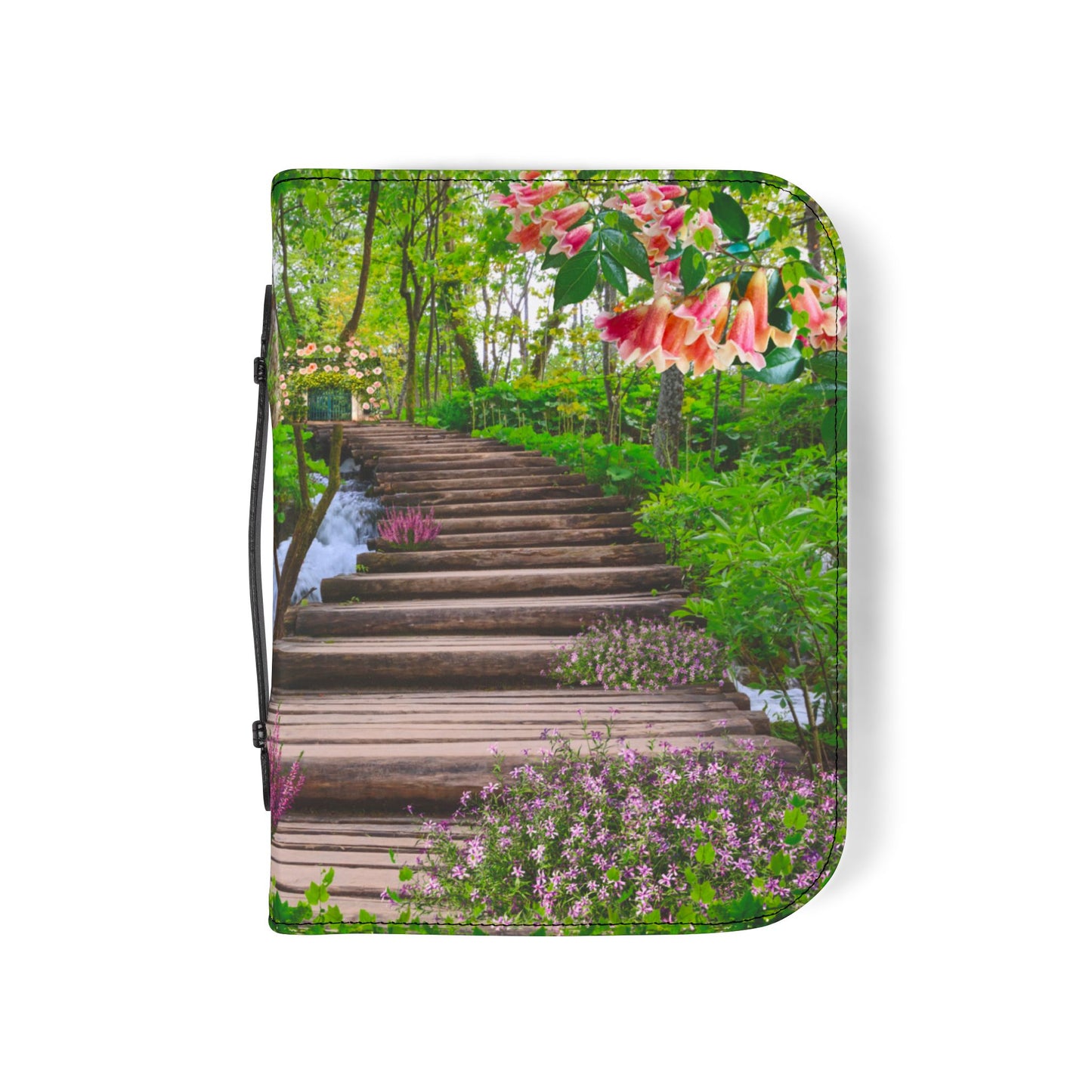 Floral Bible Cover, Nature-Inspired Journal, Spiritual Gifts, Religious Decor, Christian Accessories, Garden Path Design