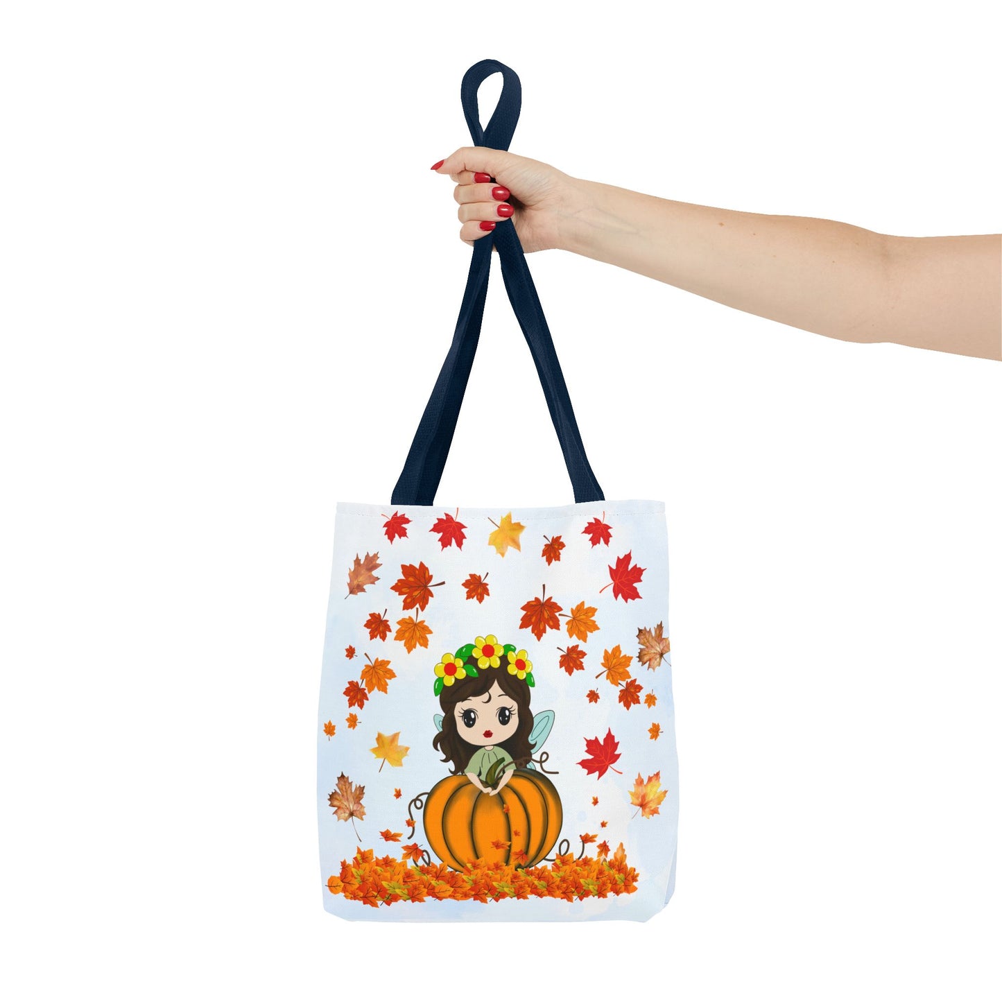 Autumn Fairy Tote Bag, Cute Fall Bag, Pumpkin Goddess Tote, Seasonal Shopping Bag, Gift for Halloween, Eco-Friendly Tote