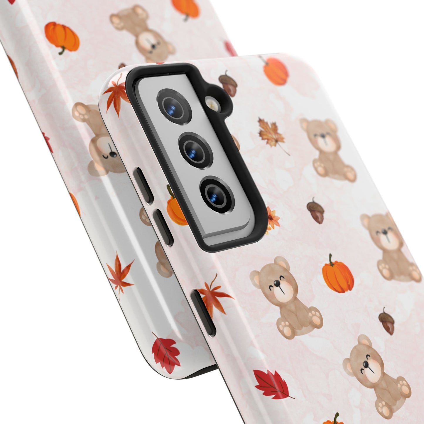 Autumn Bear Phone Cases, Cute Fall Cell Phone Covers, Pumpkin Bear iPhone Case, Seasonal Tech Accessories, Gift for Bear Lovers