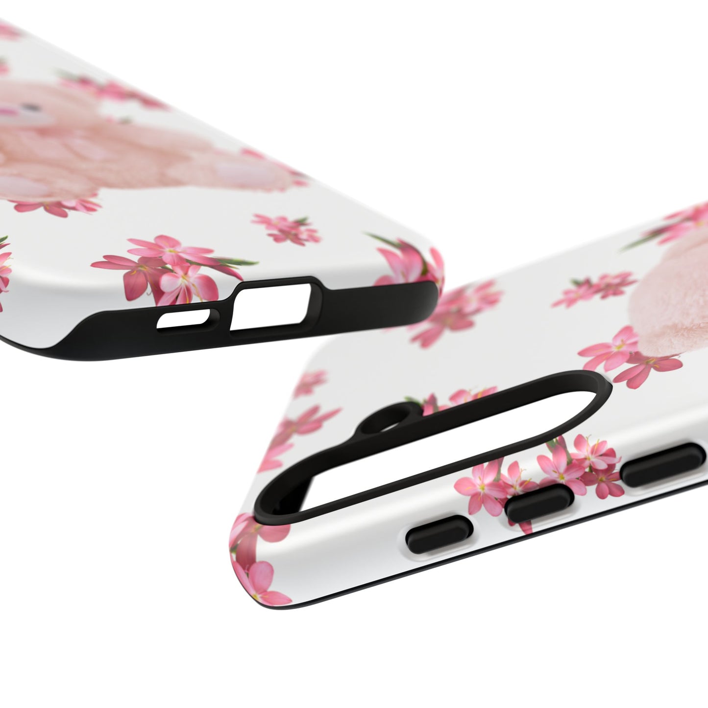 Cute Teddy Bear Phone Case, Floral Phone Cover, Gift for Kids, Teenagers, Birthday, Cute Accessories, Tough Cases