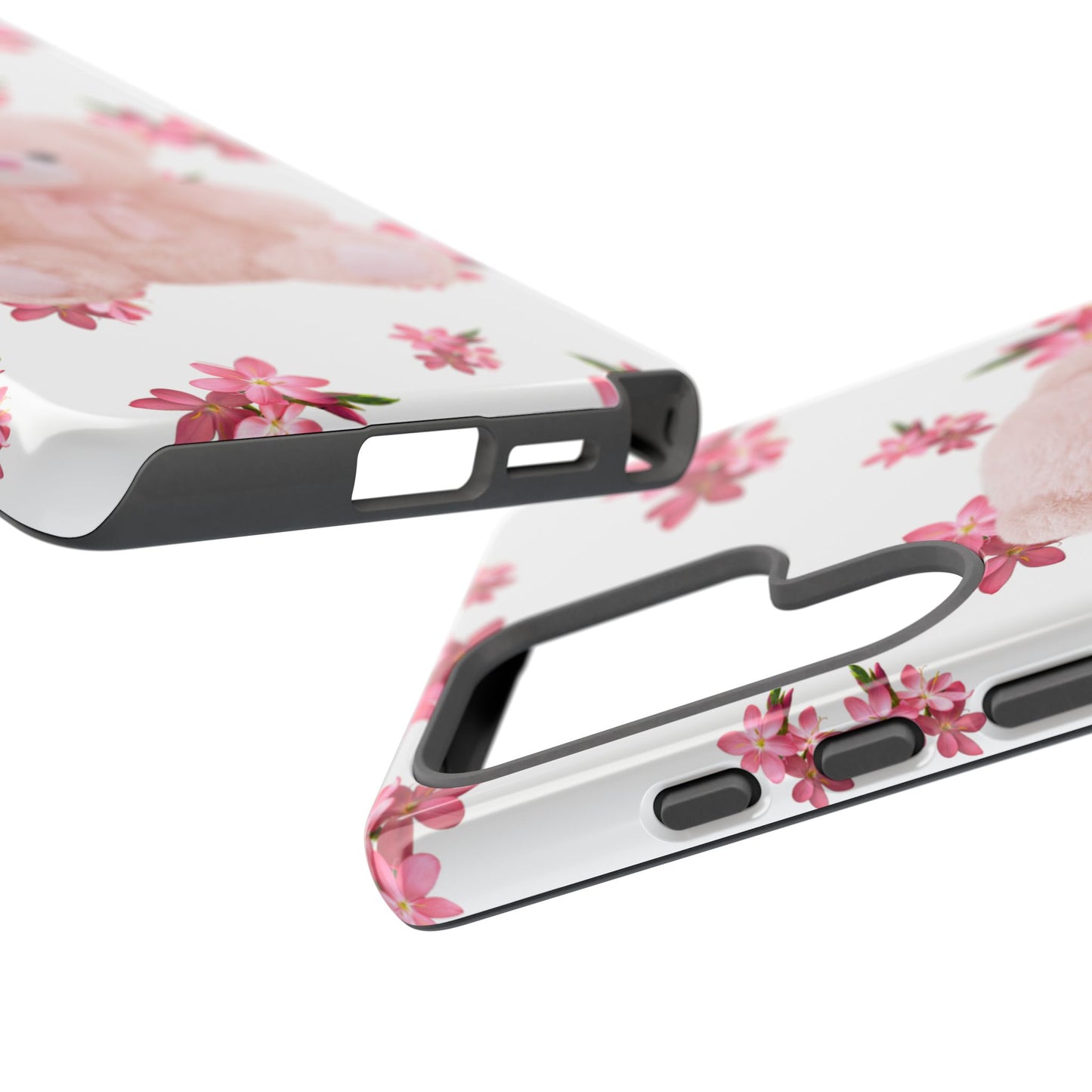 Cute Teddy Bear Phone Case, Floral Phone Cover, Gift for Kids, Teenagers, Birthday, Cute Accessories, Tough Cases