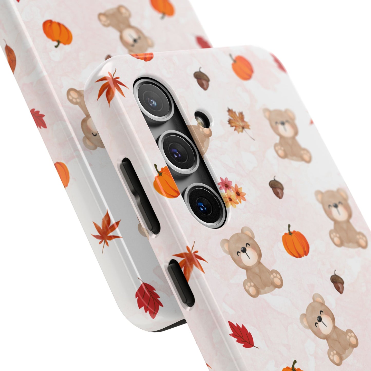 Autumn Bear Phone Cases, Cute Fall Cell Phone Covers, Pumpkin Bear iPhone Case, Seasonal Tech Accessories, Gift for Bear Lovers