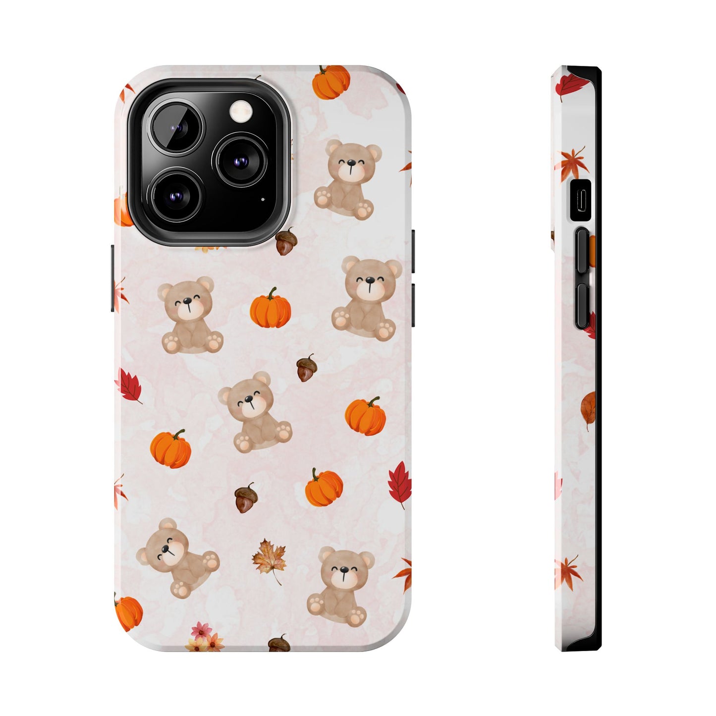 Autumn Bear Phone Cases, Cute Fall Cell Phone Covers, Pumpkin Bear iPhone Case, Seasonal Tech Accessories, Gift for Bear Lovers