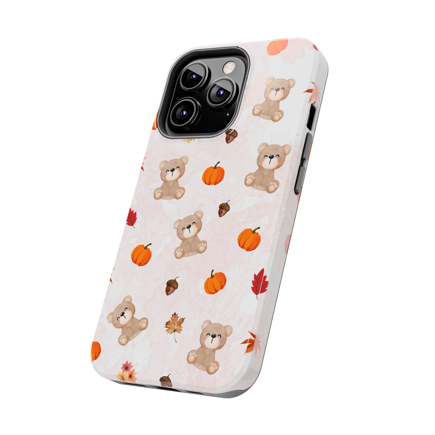 Autumn Bear Phone Cases, Cute Fall Cell Phone Covers, Pumpkin Bear iPhone Case, Seasonal Tech Accessories, Gift for Bear Lovers