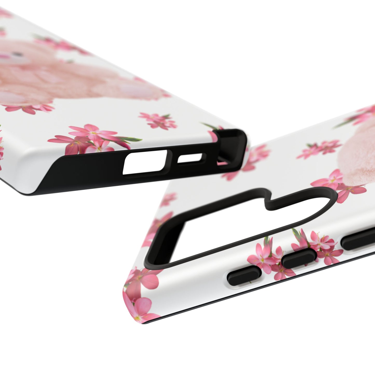 Cute Teddy Bear Phone Case, Floral Phone Cover, Gift for Kids, Teenagers, Birthday, Cute Accessories, Tough Cases