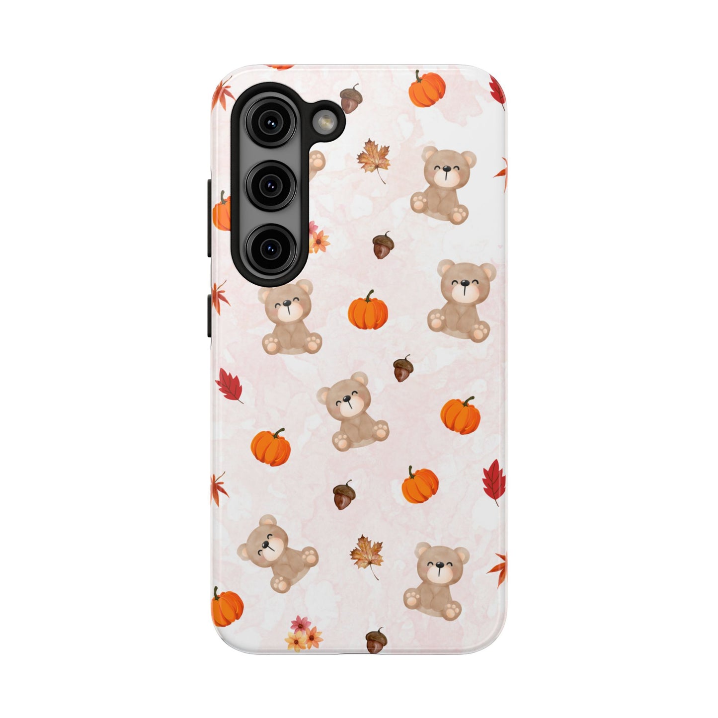 Autumn Bear Phone Cases, Cute Fall Cell Phone Covers, Pumpkin Bear iPhone Case, Seasonal Tech Accessories, Gift for Bear Lovers
