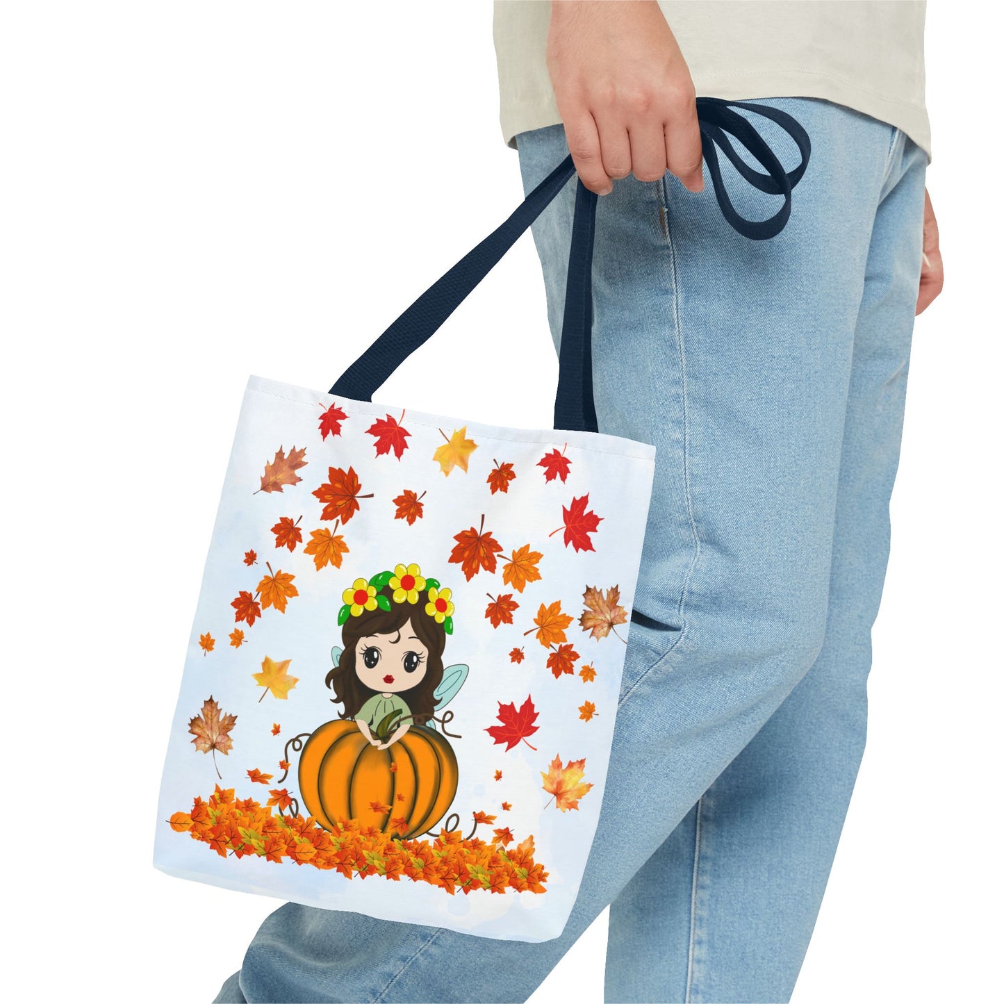 Autumn Fairy Tote Bag, Cute Fall Bag, Pumpkin Goddess Tote, Seasonal Shopping Bag, Gift for Halloween, Eco-Friendly Tote