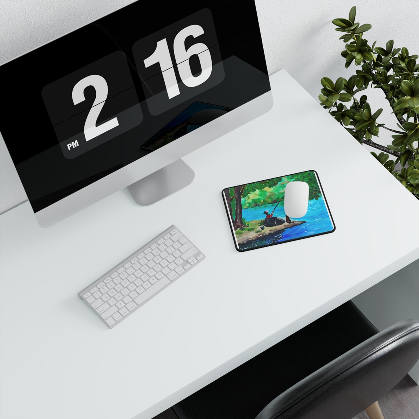 Fishing Scene Non-Slip Gaming Mouse Pad, Office Desk Accessory, Gamer Gift, Unique Mousepad, Decorative Gaming Gear