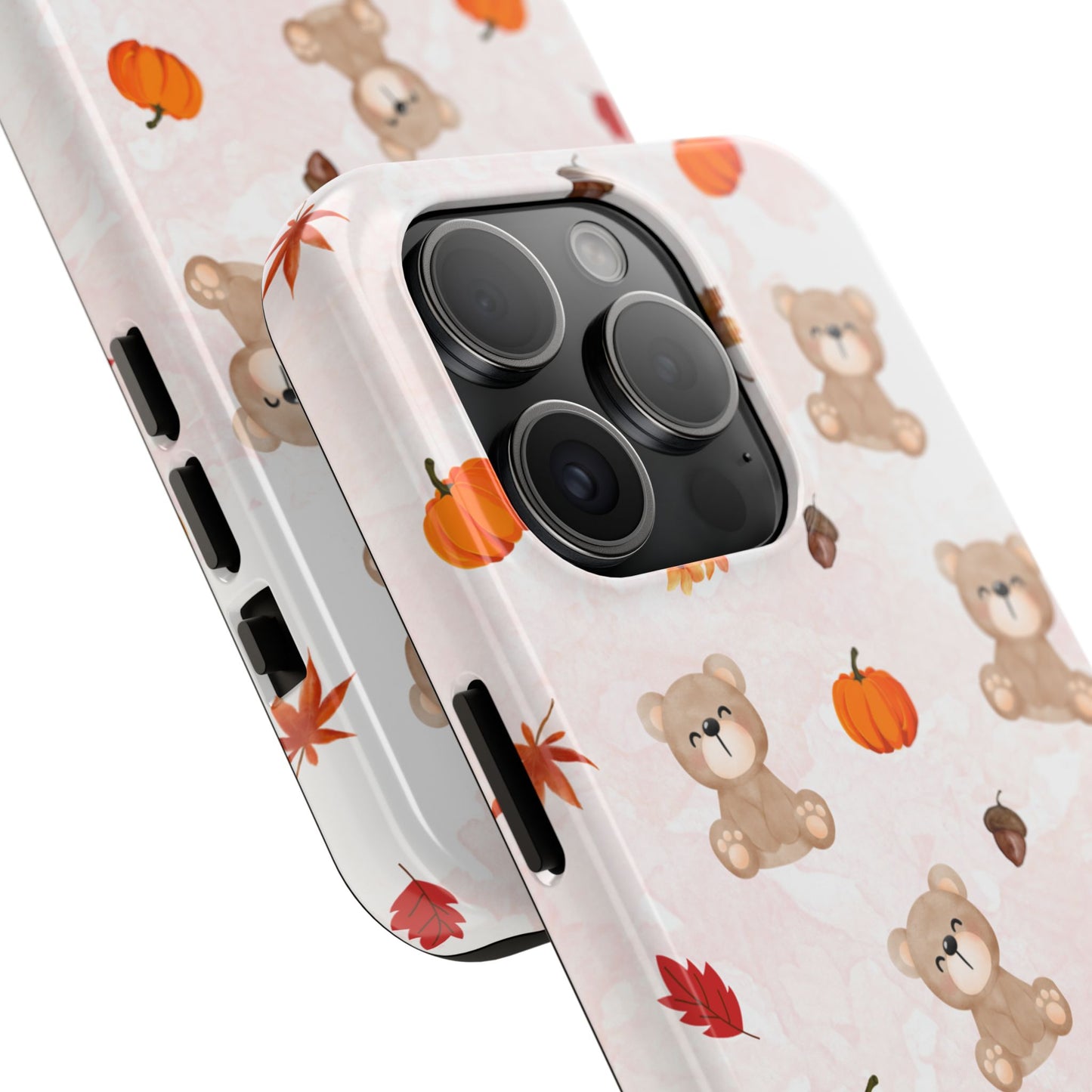 Autumn Bear Phone Cases, Cute Fall Cell Phone Covers, Pumpkin Bear iPhone Case, Seasonal Tech Accessories, Gift for Bear Lovers