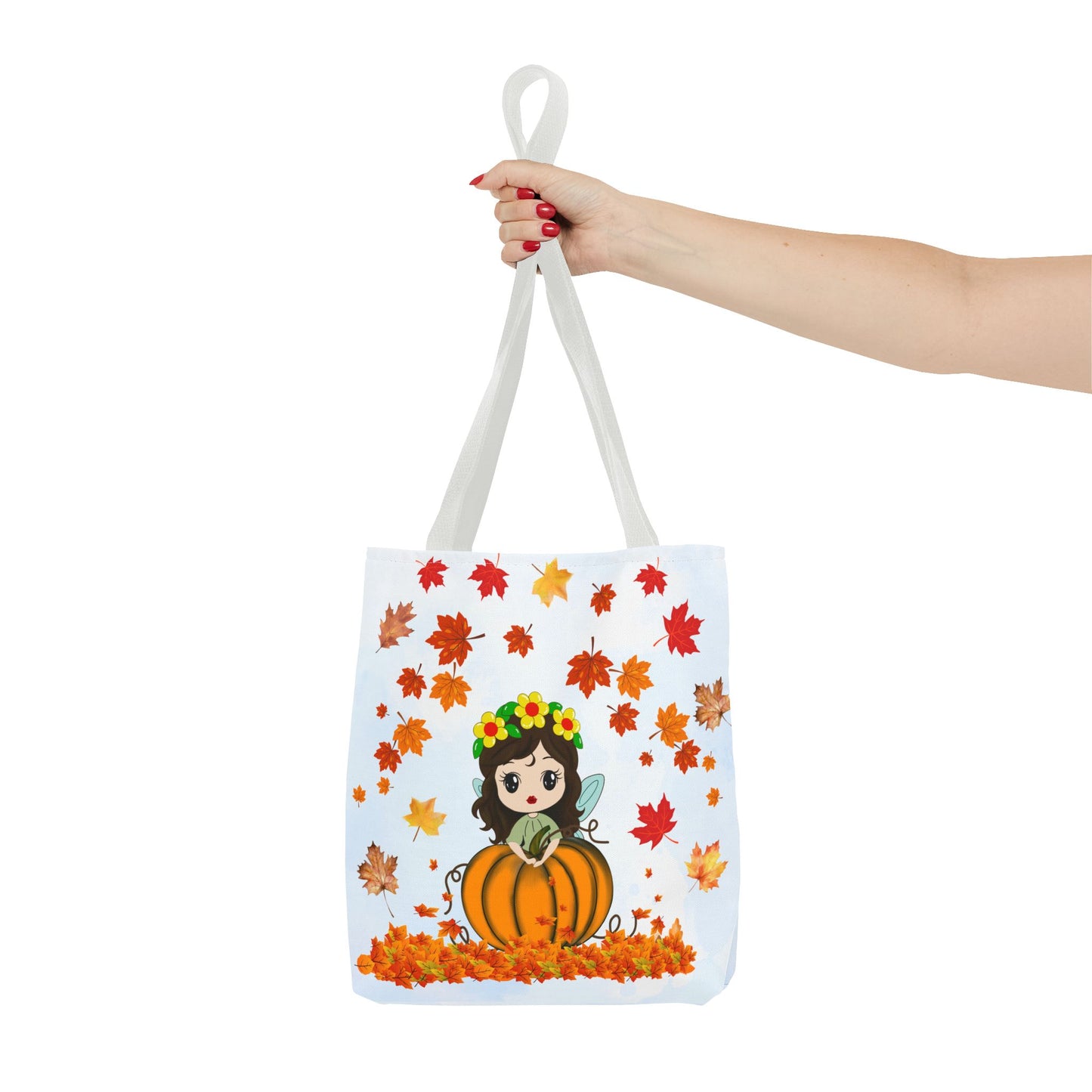 Autumn Fairy Tote Bag, Cute Fall Bag, Pumpkin Goddess Tote, Seasonal Shopping Bag, Gift for Halloween, Eco-Friendly Tote