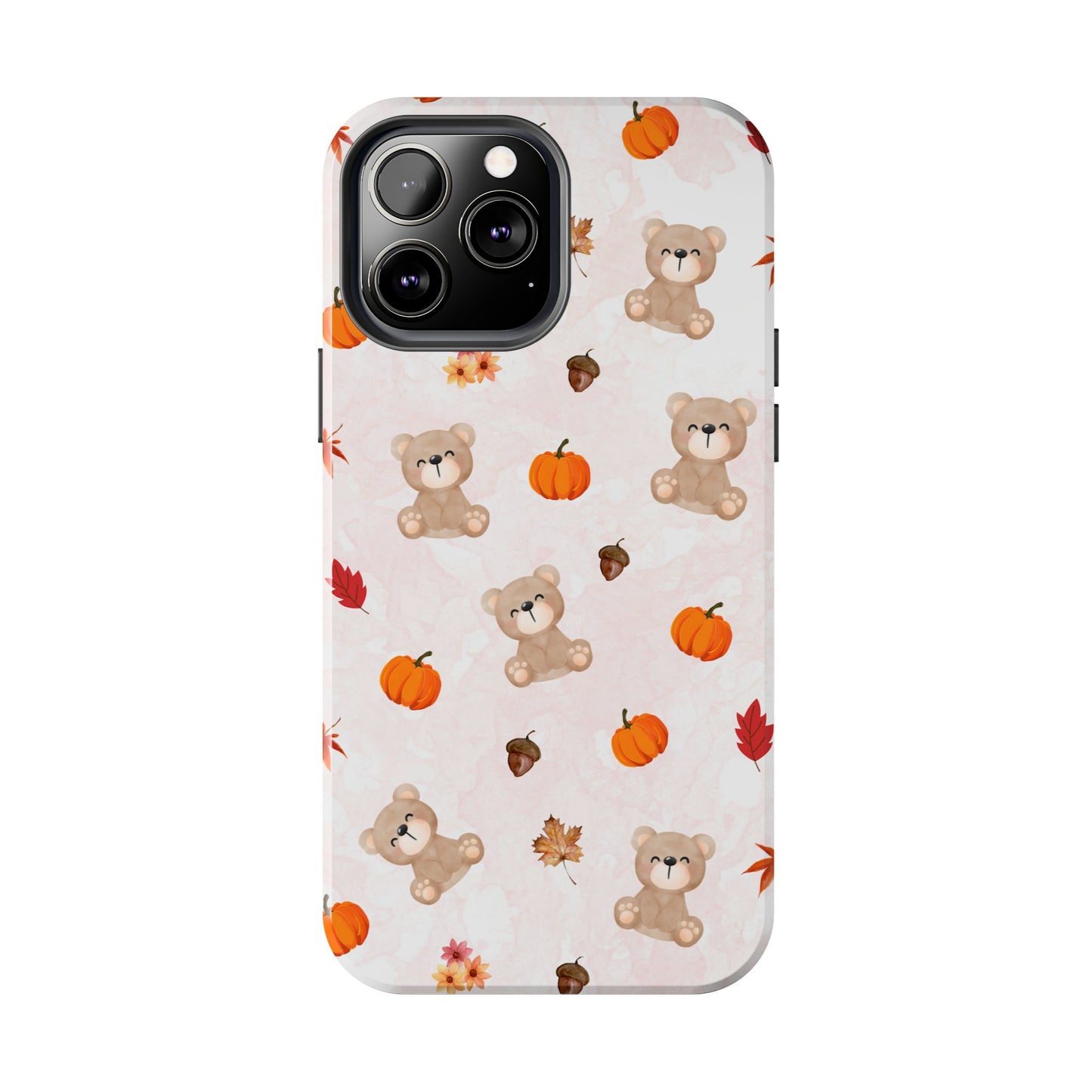 Autumn Bear Phone Cases, Cute Fall Cell Phone Covers, Pumpkin Bear iPhone Case, Seasonal Tech Accessories, Gift for Bear Lovers