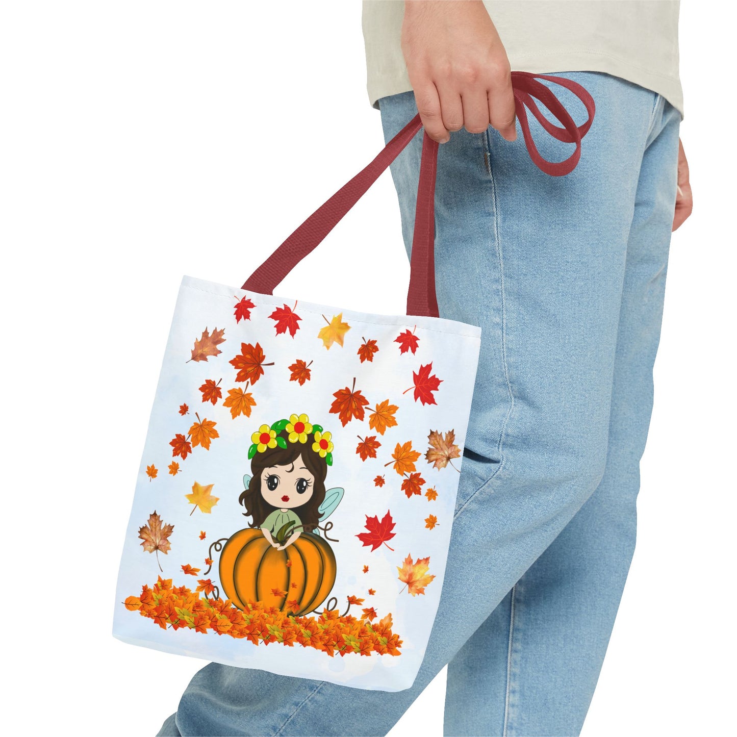 Autumn Fairy Tote Bag, Cute Fall Bag, Pumpkin Goddess Tote, Seasonal Shopping Bag, Gift for Halloween, Eco-Friendly Tote